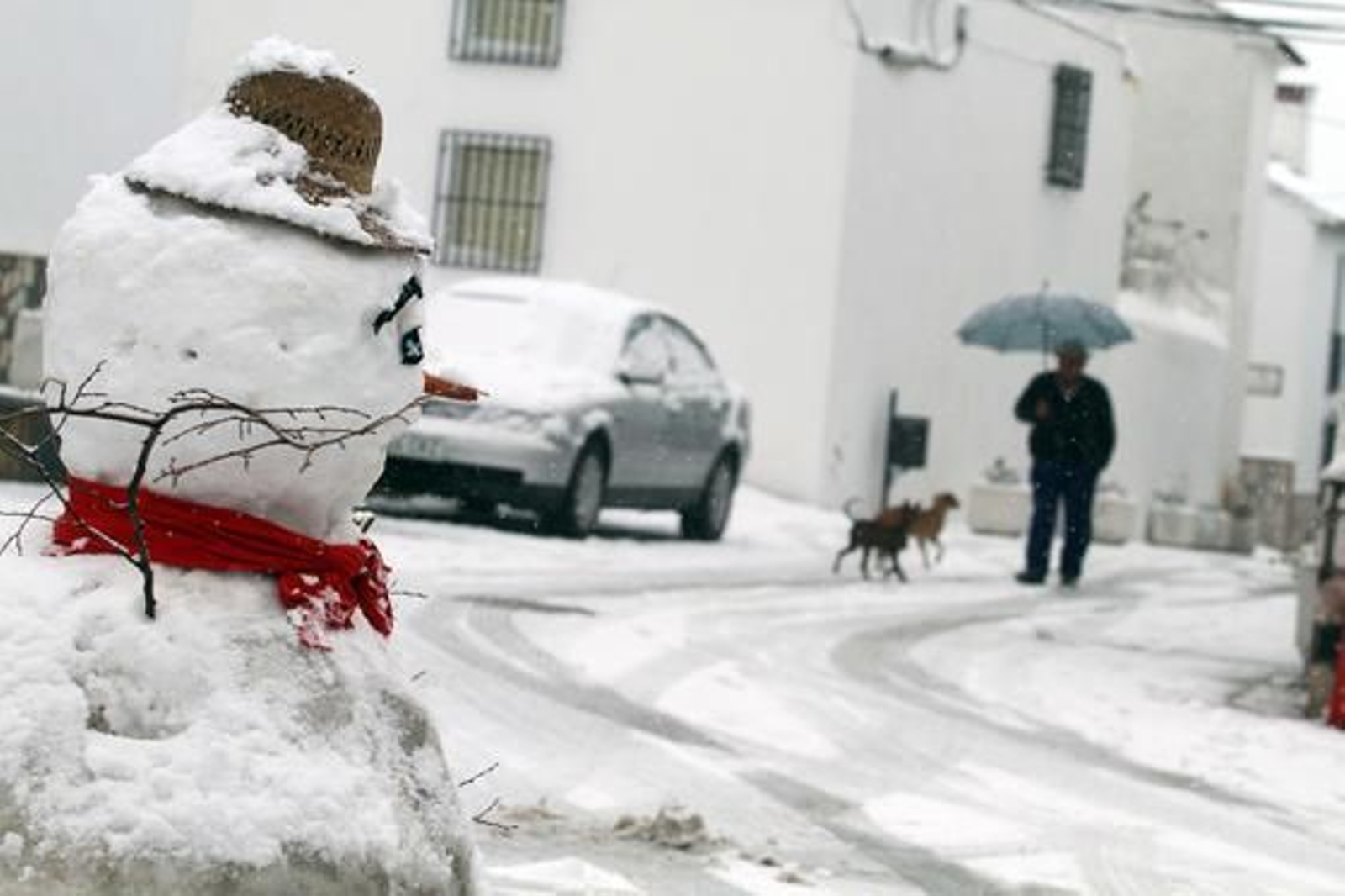 Un muñeco de nieve en Málaga.

Foto: Joly Digital