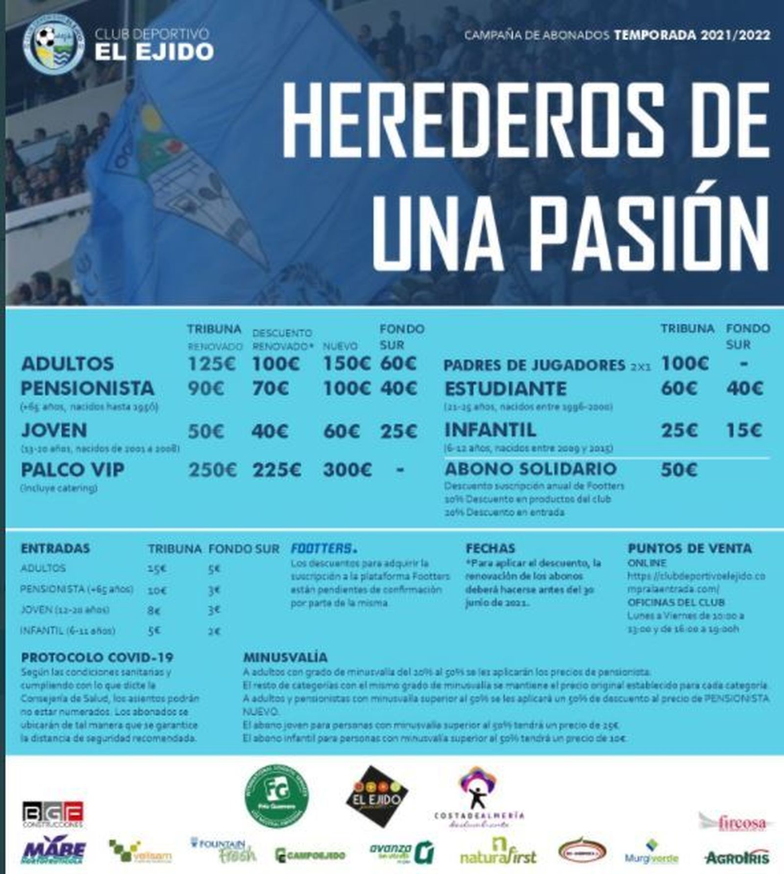 Precios de los abonos.