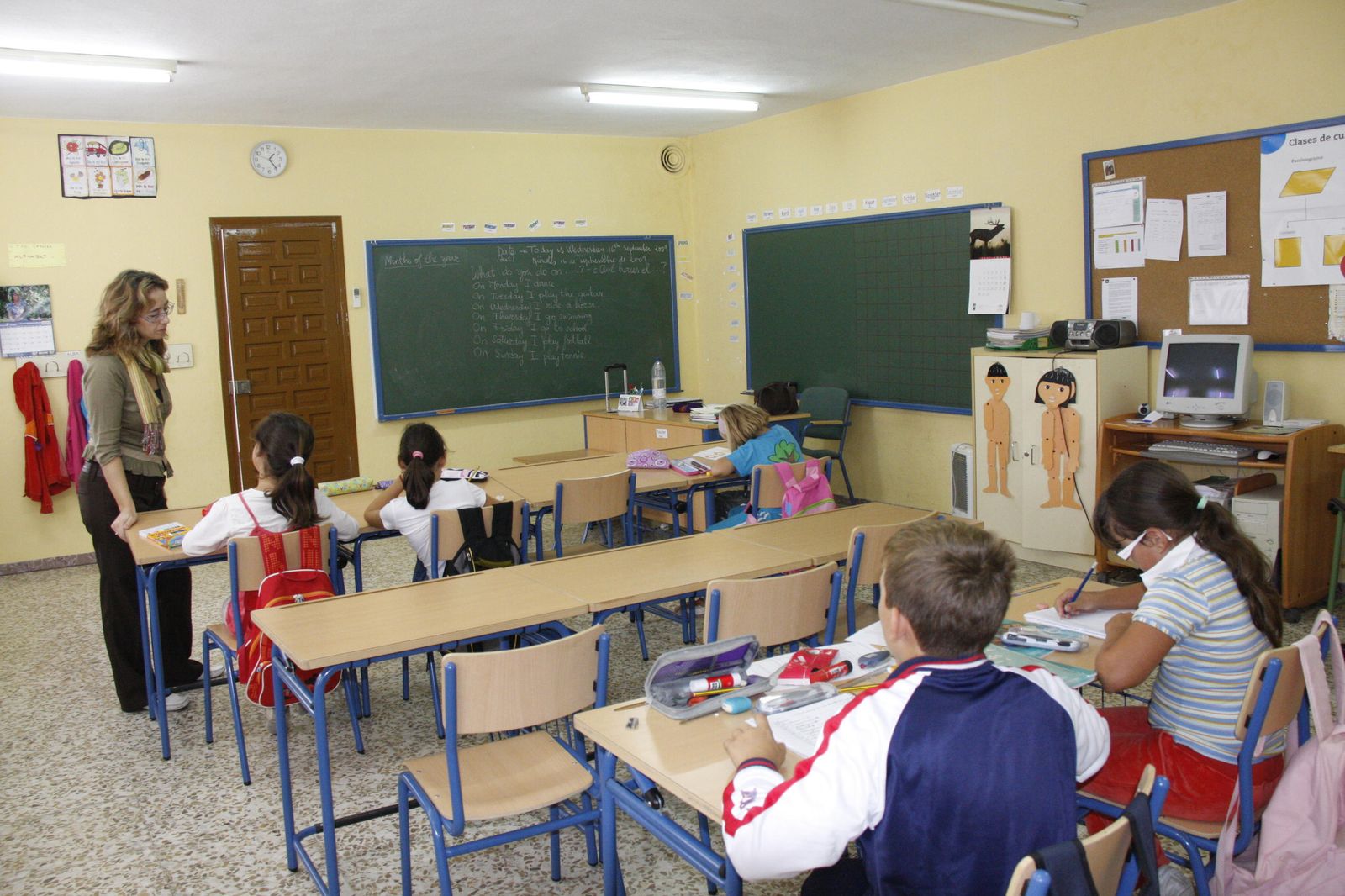 Una de las aulas de la escuela rural de Pujerra en una imagen de archivo.
