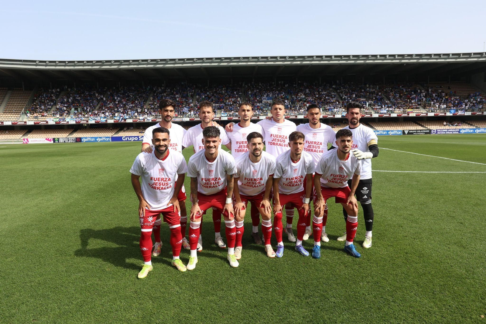 Formación inicial del Xerez CD en el derbi ante el Xerez DFC.