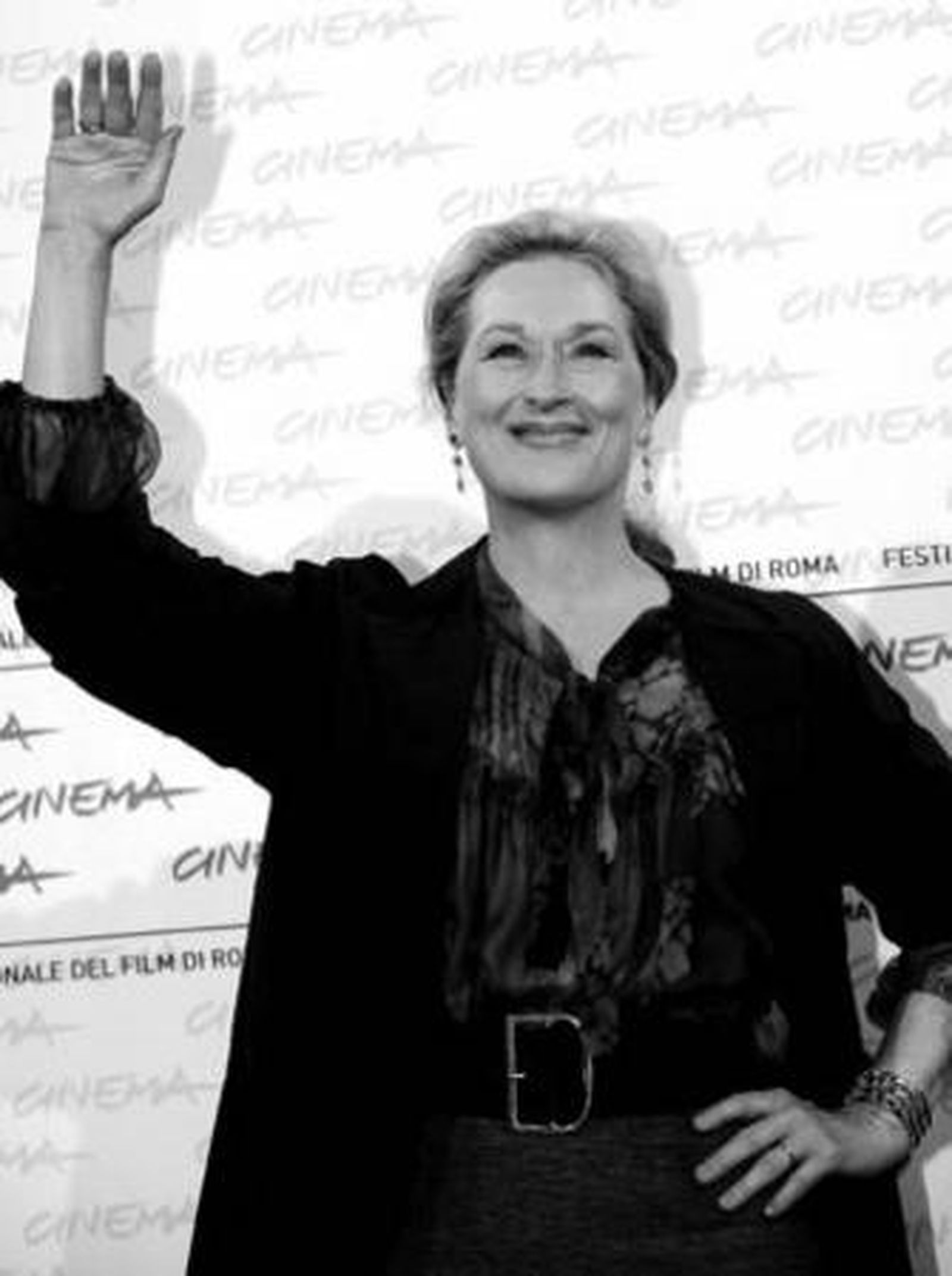 Meryl Streep posa durante la presentación de 'Julie y Julia' en Roma.