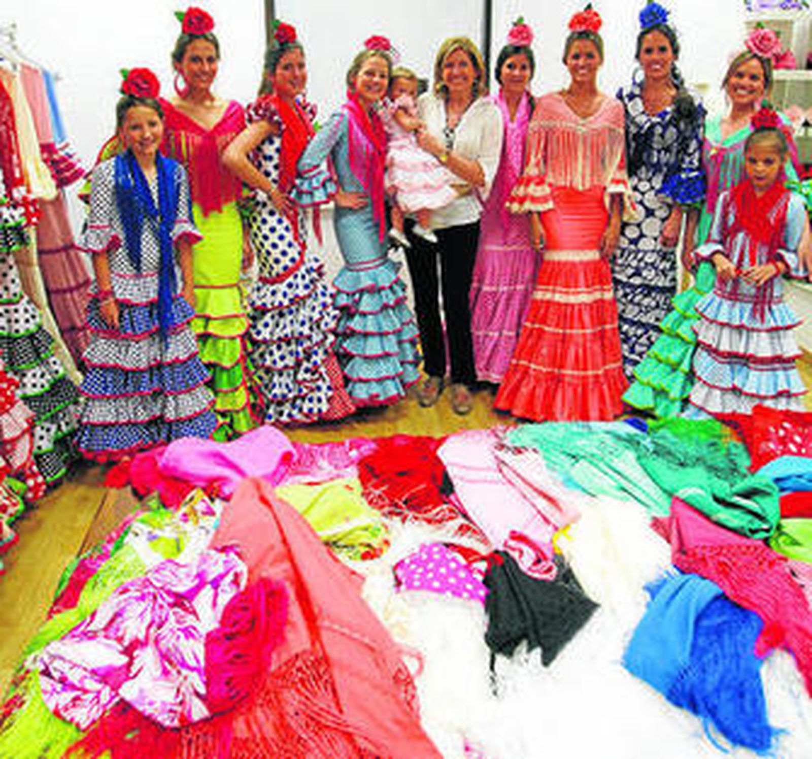 Modelos con los diseños de Fabiola García-Liñán, ayer en Efímere.