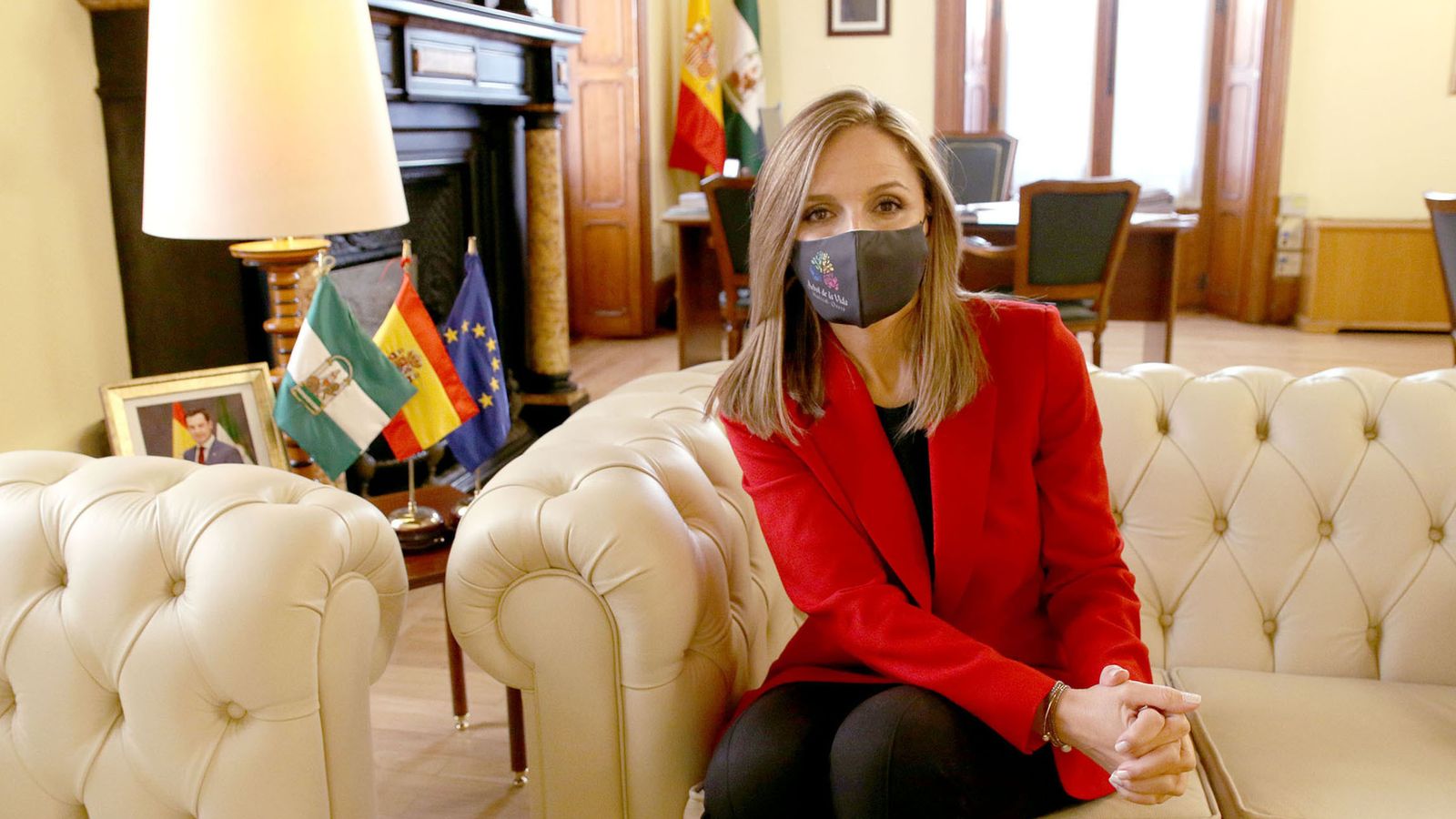 Maribel Sánchez durante la entrevista sobre los dos años de legislatura