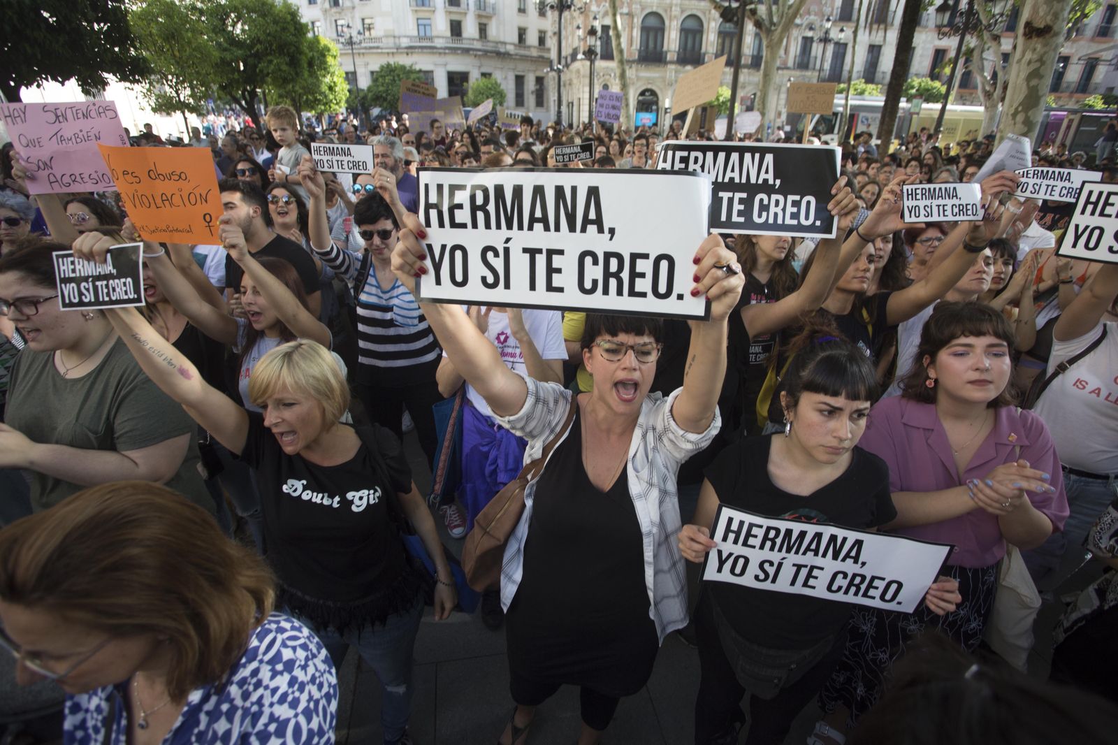 Una protesta contra la sentencia de la Manada.