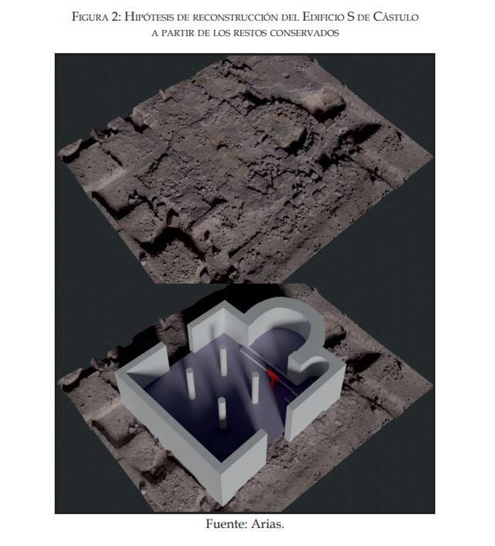 Hipótesis de reconstrucción del edificio de Cástulo.