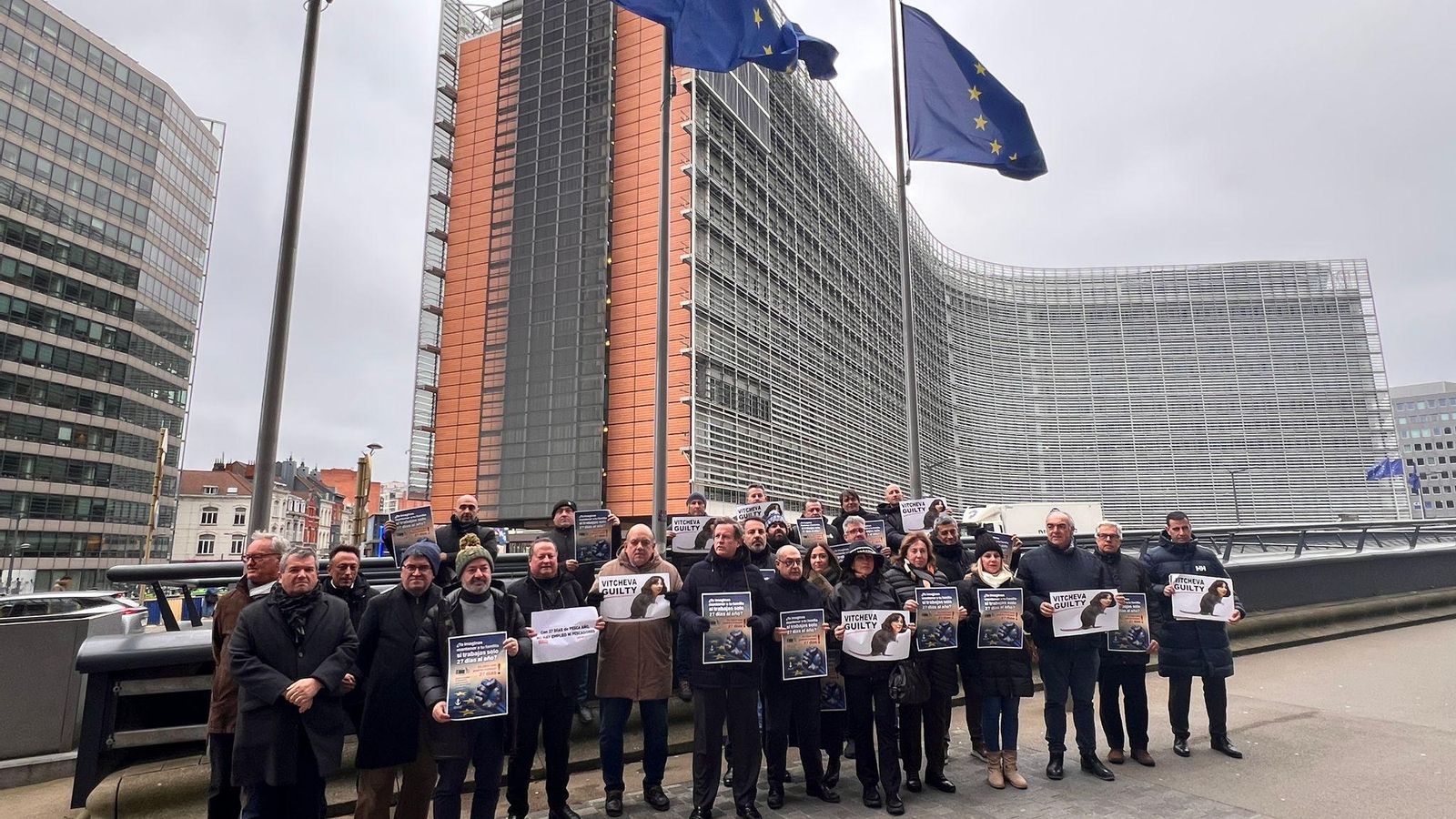 Protesta del sector en Bruselas.