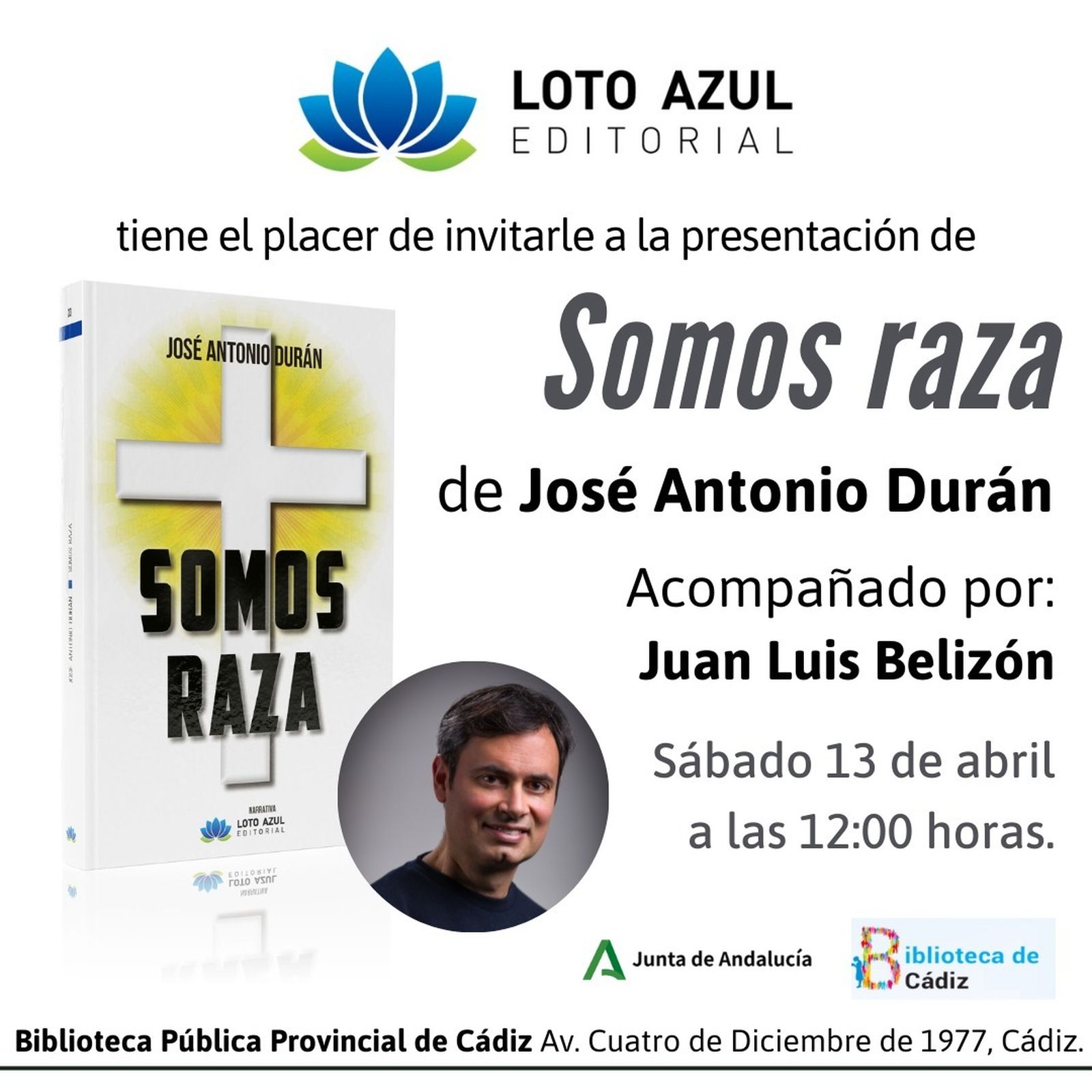 José Antonio Durán presenta 'Somos Raza' en la Biblioteca Provincial de Cádiz