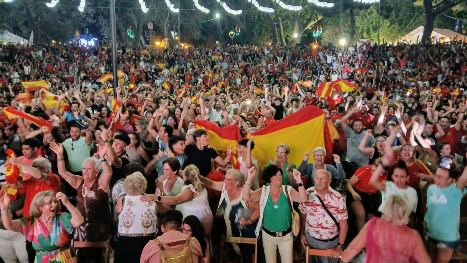 Momentos de euforia con la victoria de España.