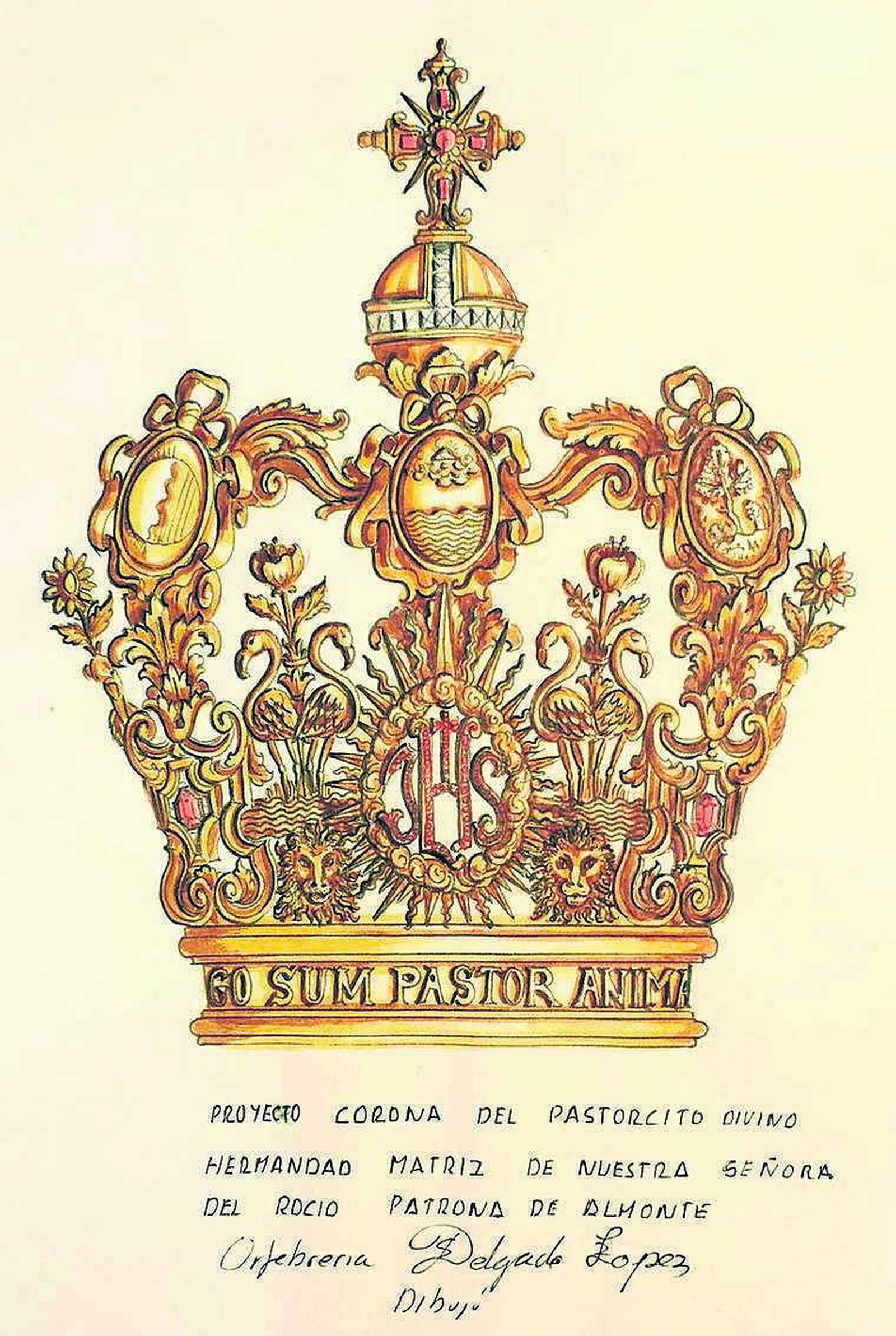 El boceto de los Hermanos Delgado para la corona del Divino Pastorcito.