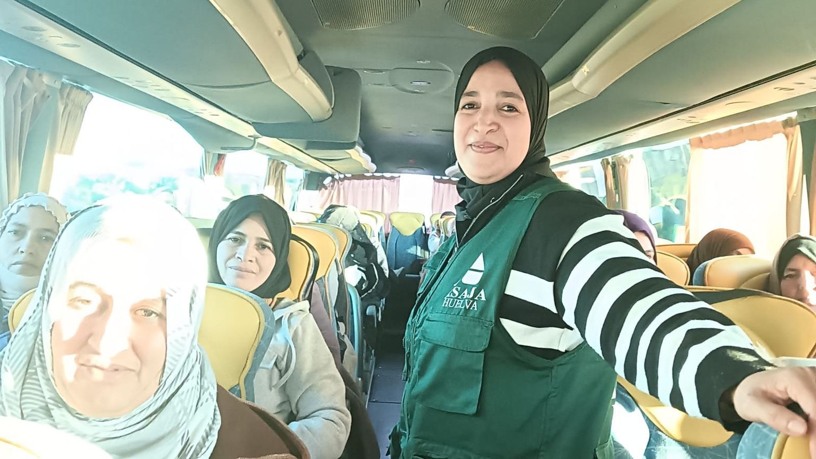 Las temporeras que han llegado a Huelva para trabajar en la campaña agrícola.