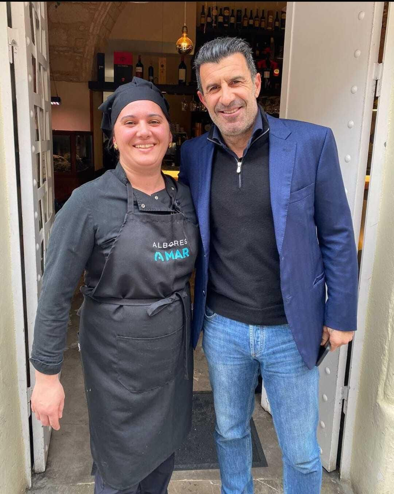 Luis Figo, en el restaurante A Mar de Jerez