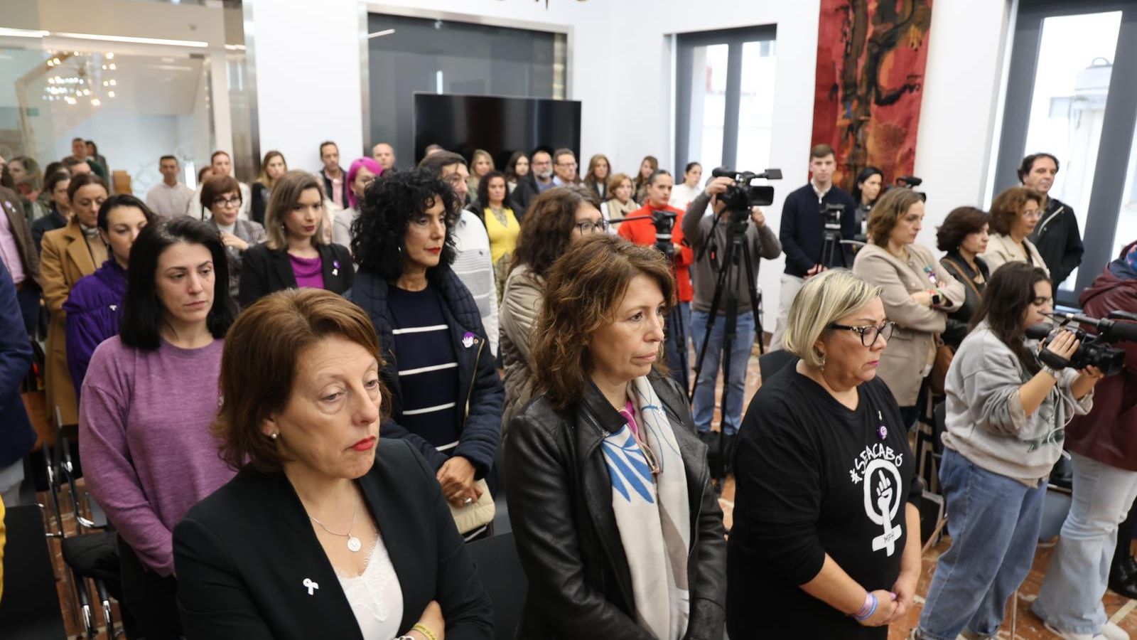 Lectura del manifiesto en Huelva por el 25N.