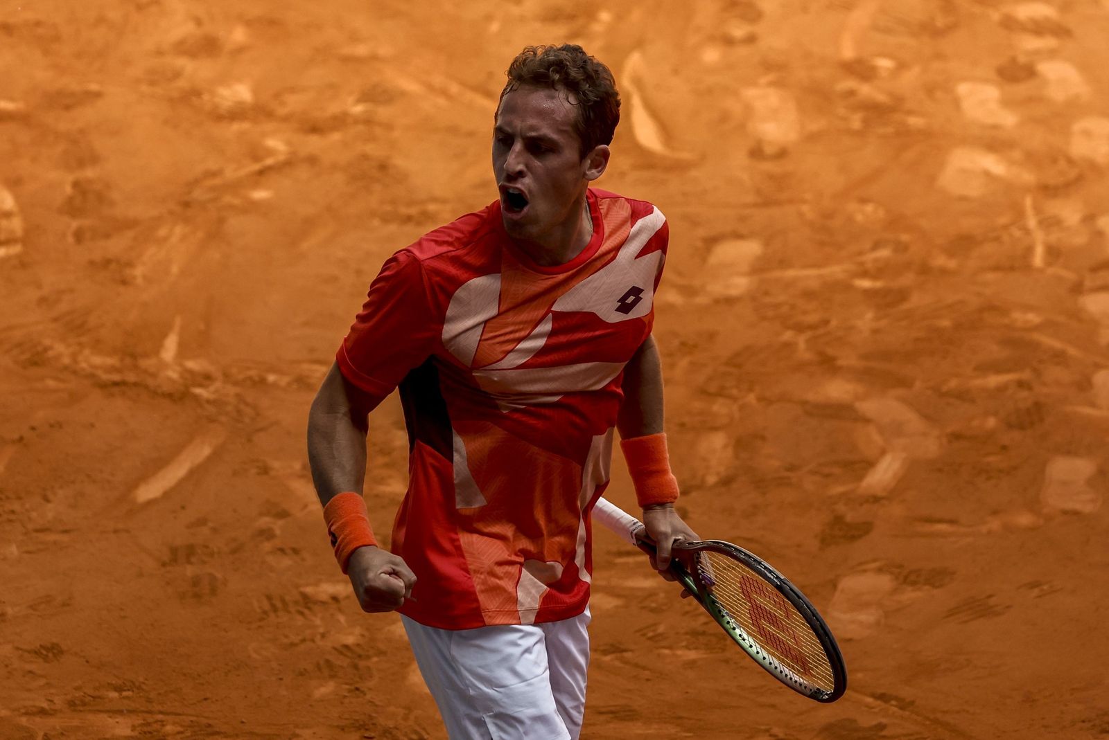 Roberto Carballés celebra un punto en el Torneo de Madrid.