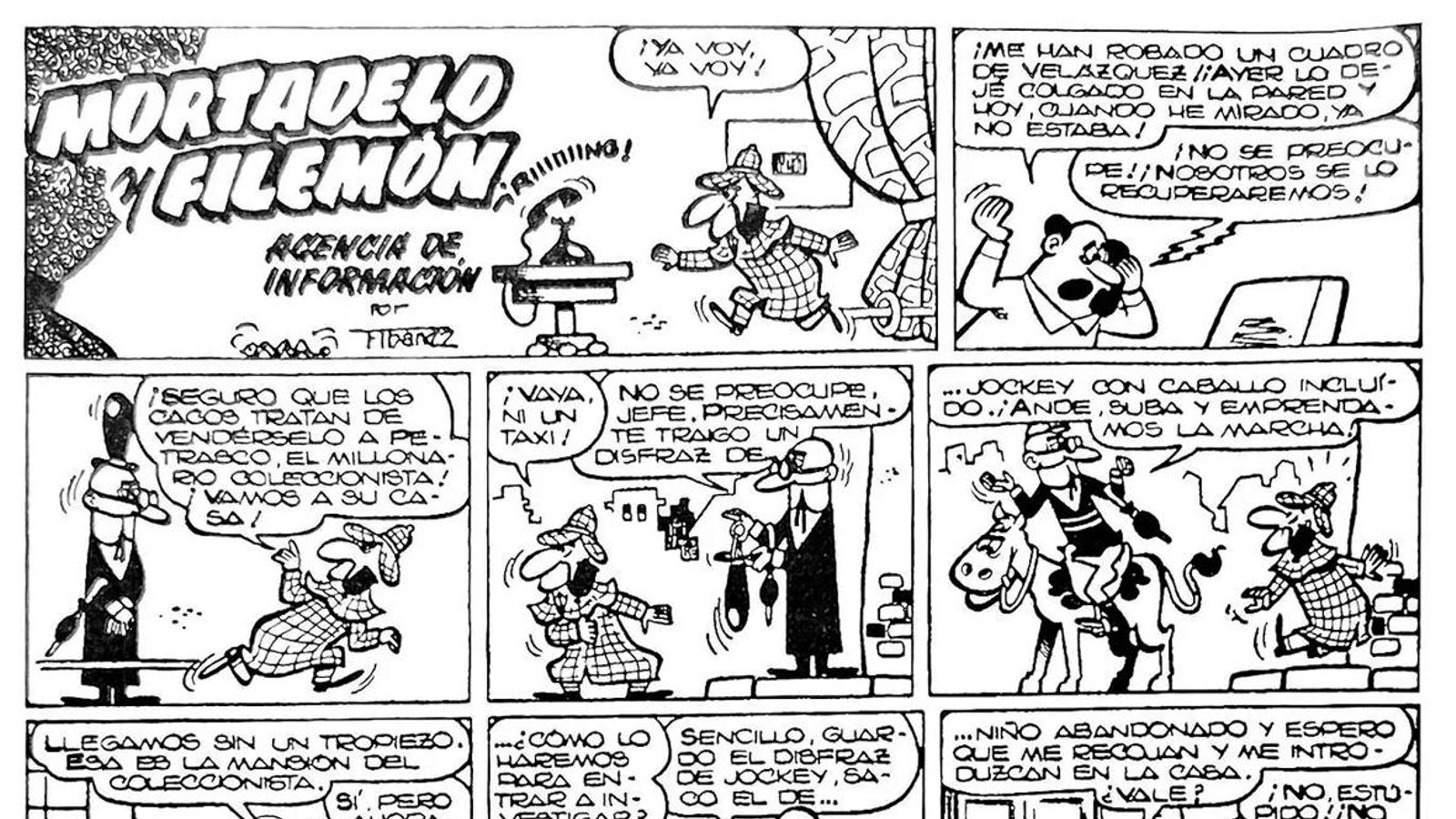 Filemón llegó a vestir igual que Holmes en la historieta publicada el 31 de marzo de 1958.