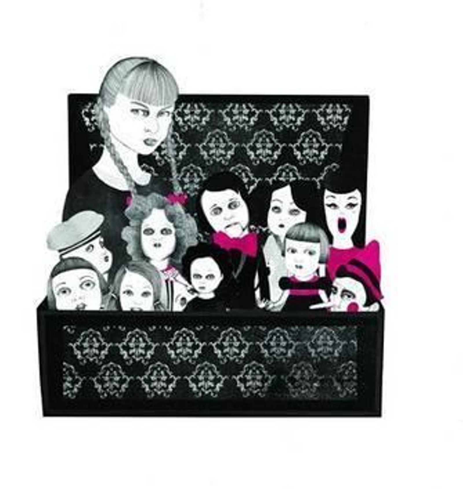 Bellas y siniestras. Las criaturas surgidas de la imaginación de Patricia Esteban y Sara Morante juegan, lo largo de diez habitaciones y cien textos, con nuestros temores y fobias más irracionales, en una propuesta llena de guiños cinematográficos.