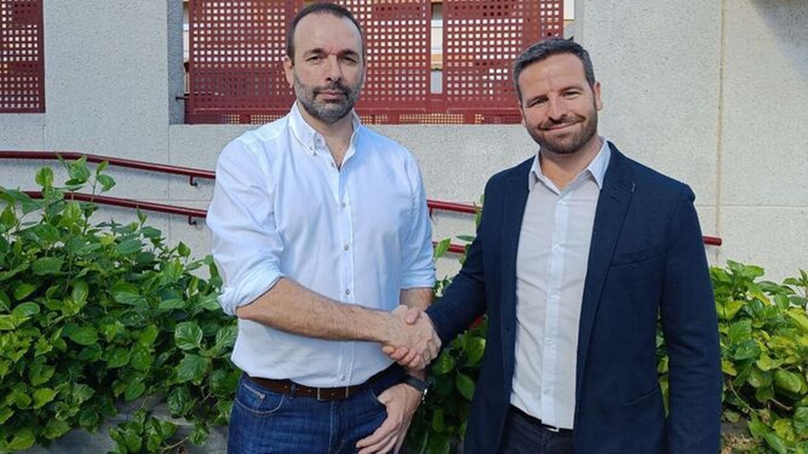 Francisco Belaustegui (izq.) se ha unido al proyecto de Unión Portuense, con Javier Botella.