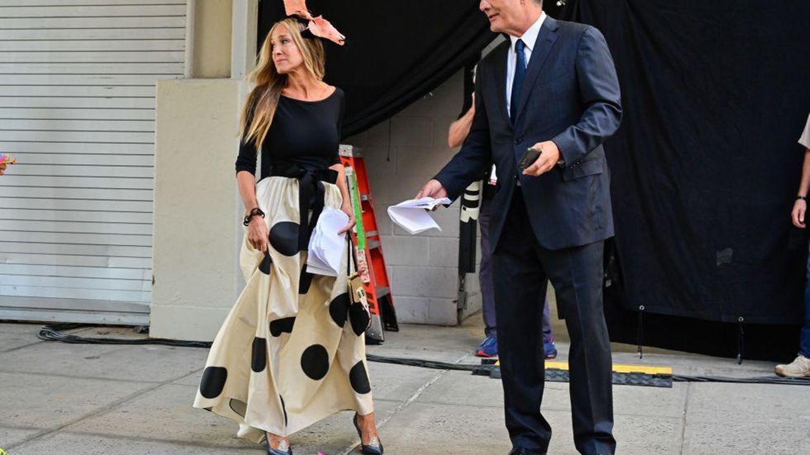 Sarah Jessica Parker y Chris North en el rodaje./GTRES