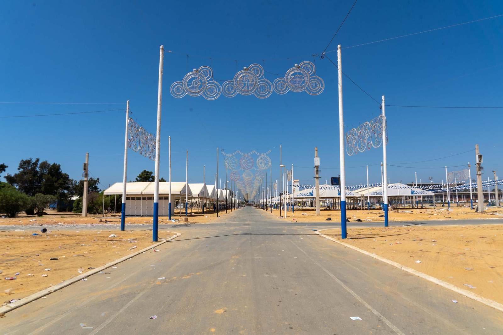 Imágenes del recinto de las Fiestas Colombinas días después de su final