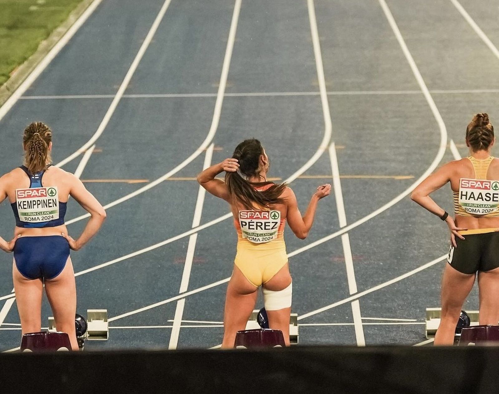Maribel Pérez durante el Campeonato de Europa celebrado en Roma.