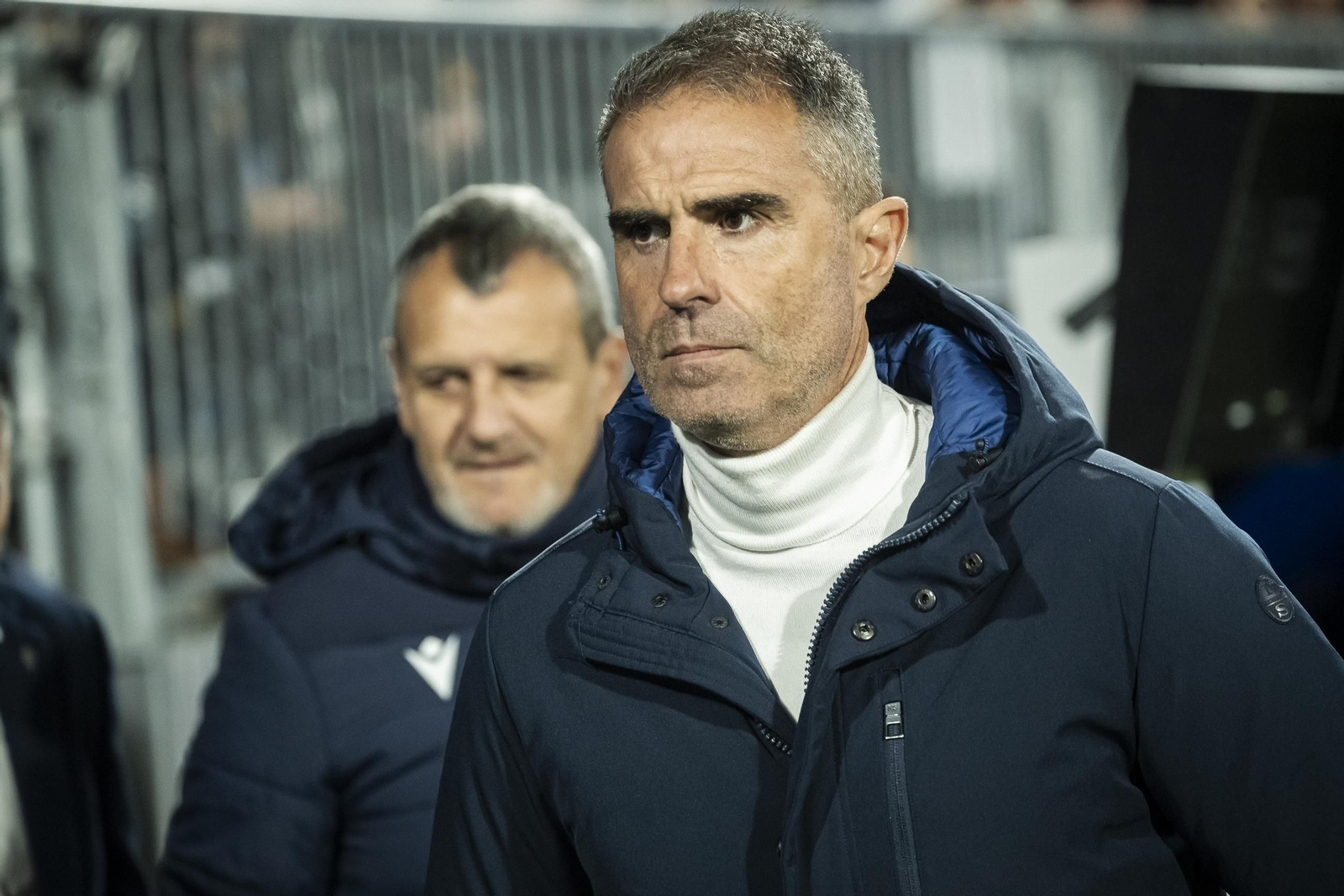 Gaizka Garitano, en el Ibercaja Estadio.