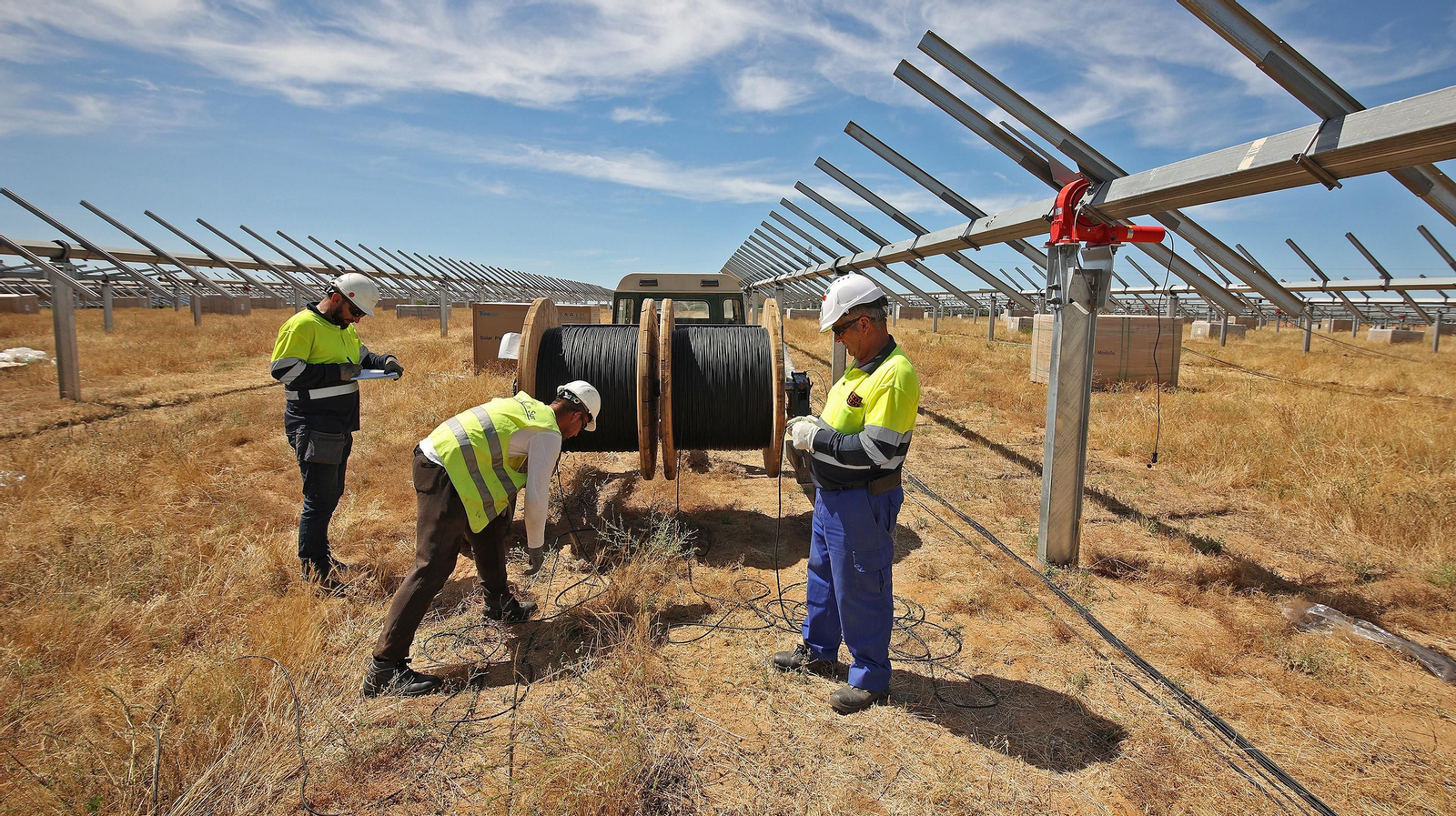 Imágenes de la planta fotovoltaica de la empresa noruega Statkraft en la finca Malabrigo
