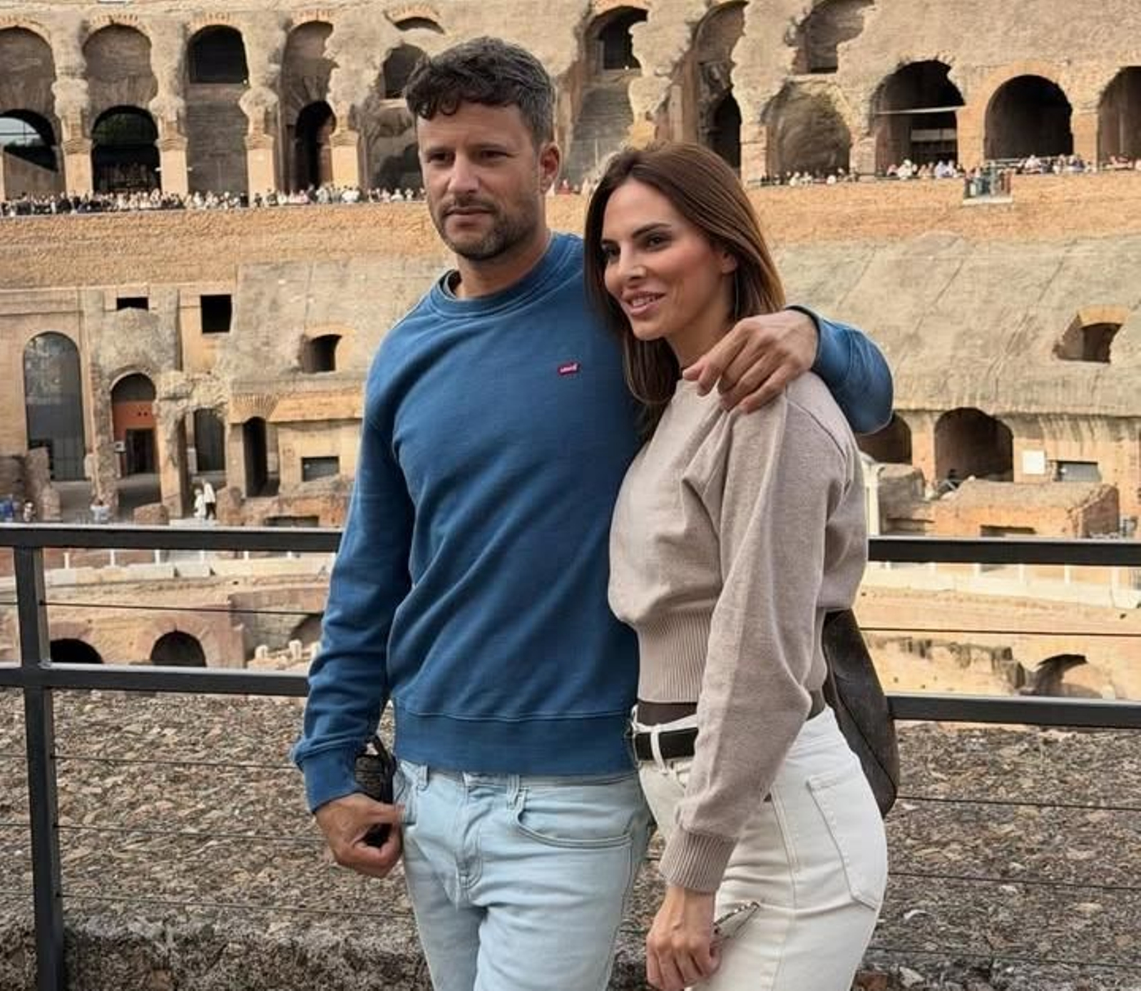 Irene Rosales y Guillermo en su escapada romántica a Roma.