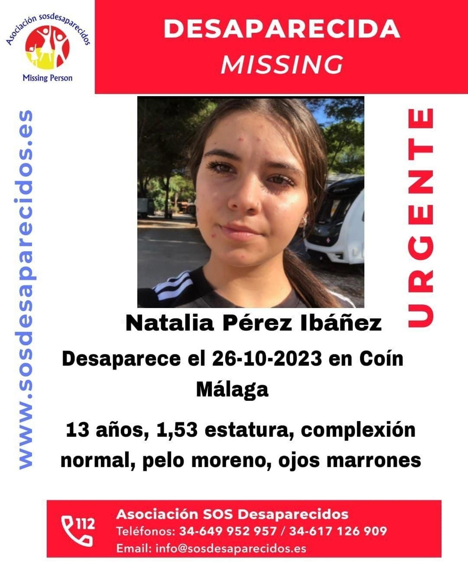 El cartel de búsqueda de la menor