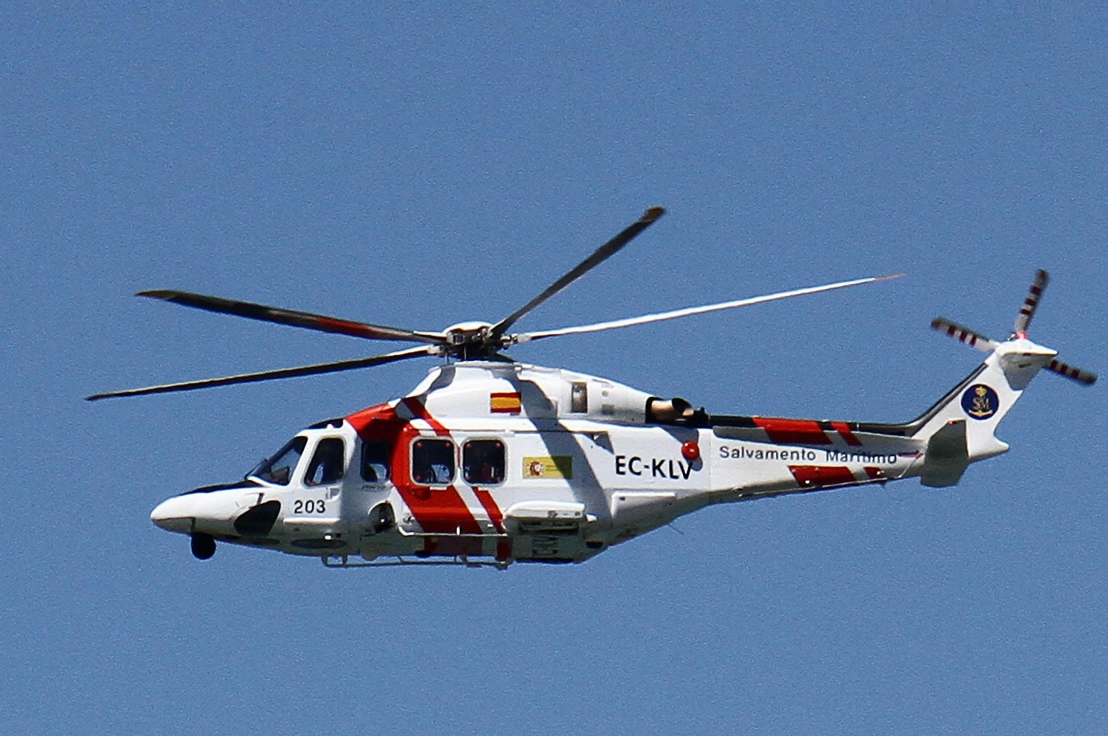 Un helicóptero de Salvamento Marítimo.