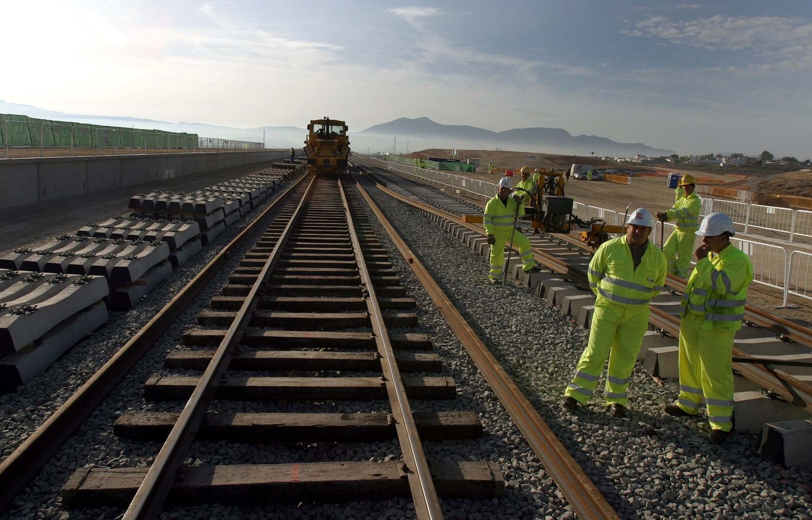 Obras del AVE en el municipio de Bobadilla en 2012