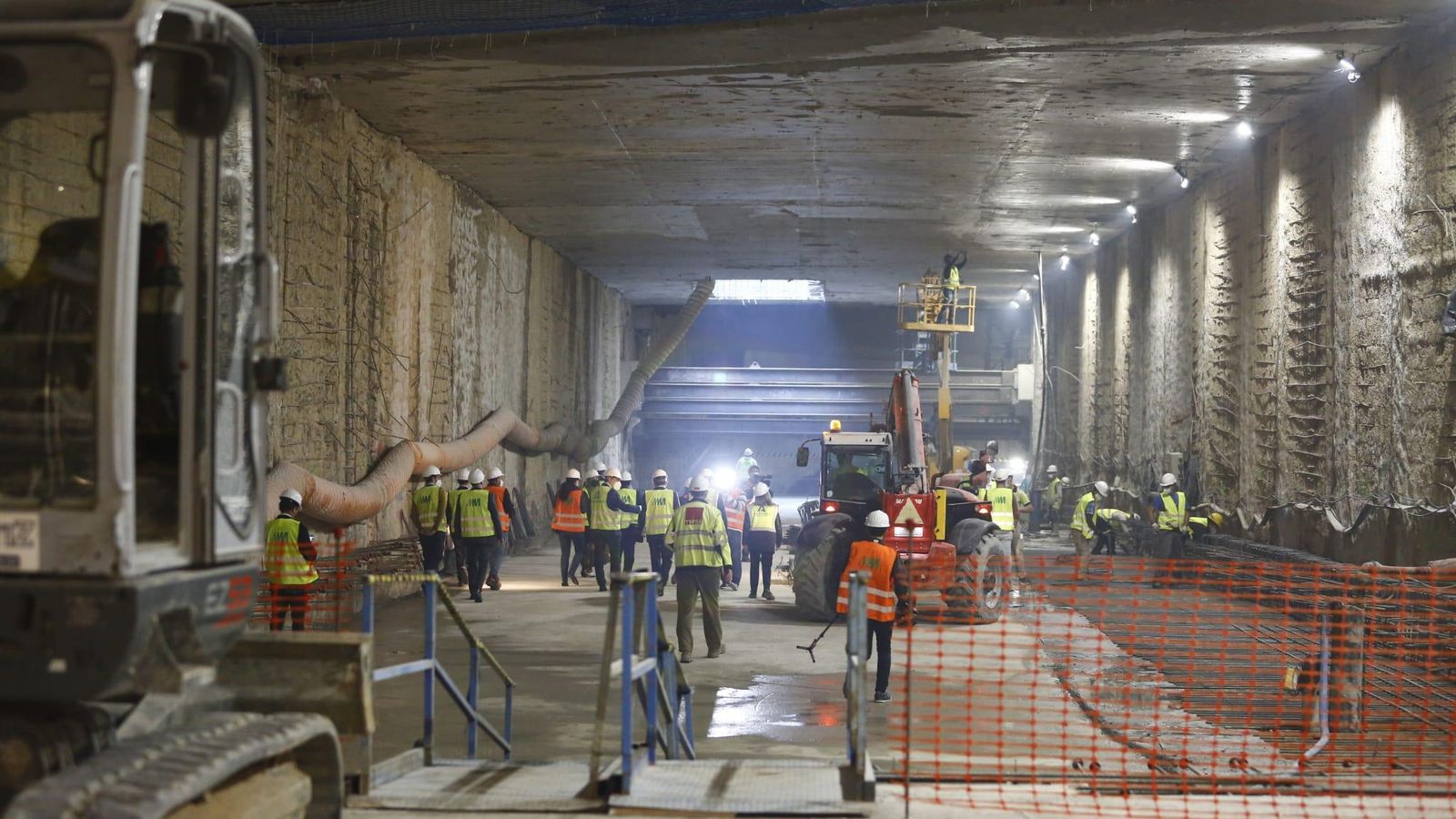 Interior del túnel del Metro de Málaga.