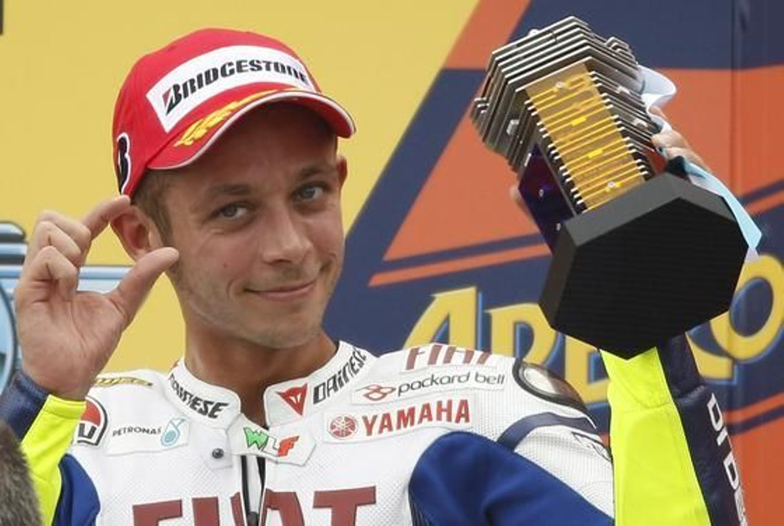 Valentino Rossi, en el podio del Gran Premio de San Marino.

Foto: Reuters