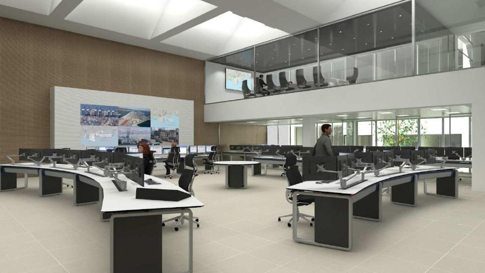 Recreación virtual del Centro de Coordinación de Procesos del Puerto de Algeciras.
