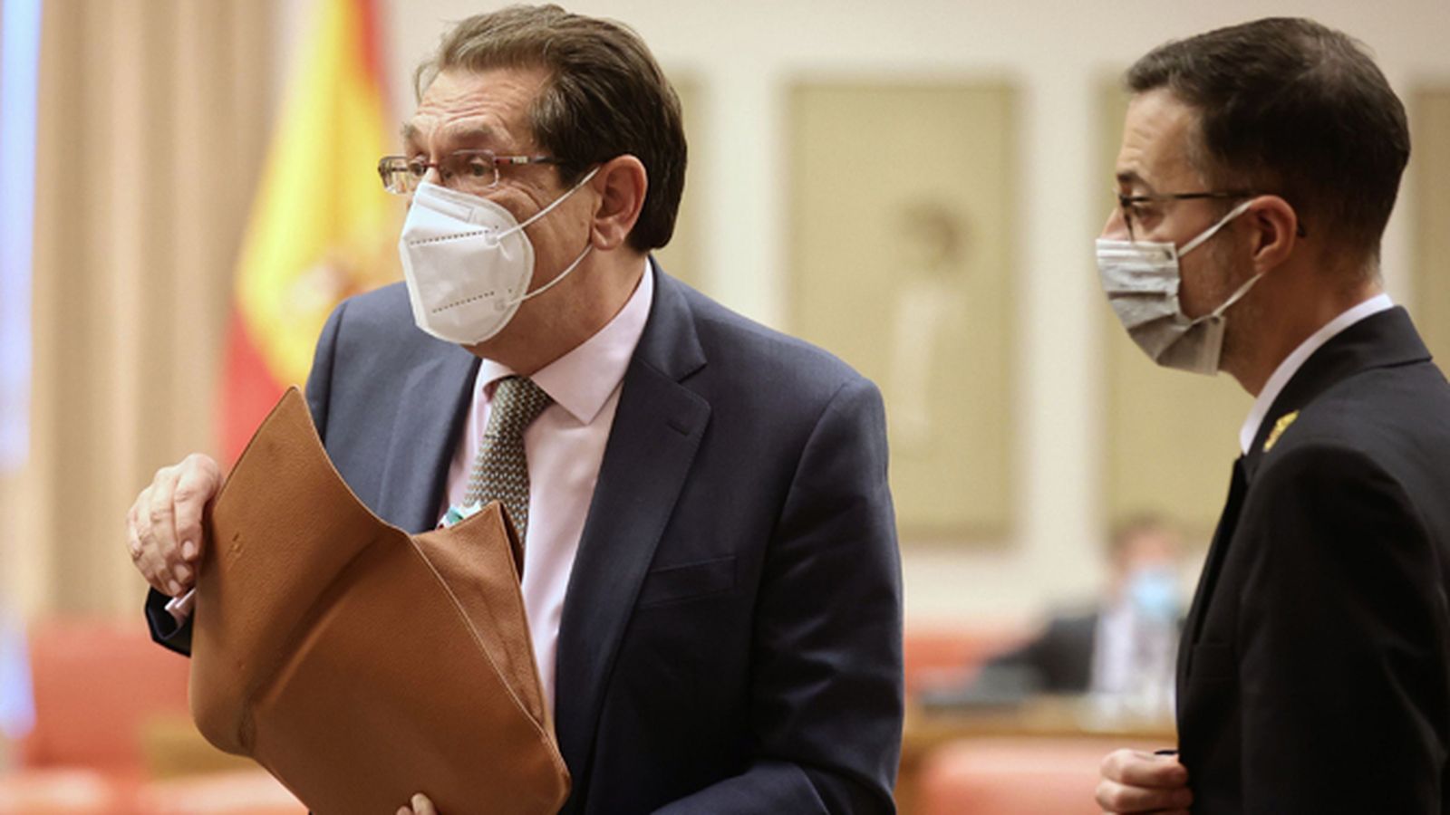 El aspirante a propuesta del PP para ocupar plaza en el Constitucional Enrique Arnaldo Alcubilla, antes de defender su candidatura.