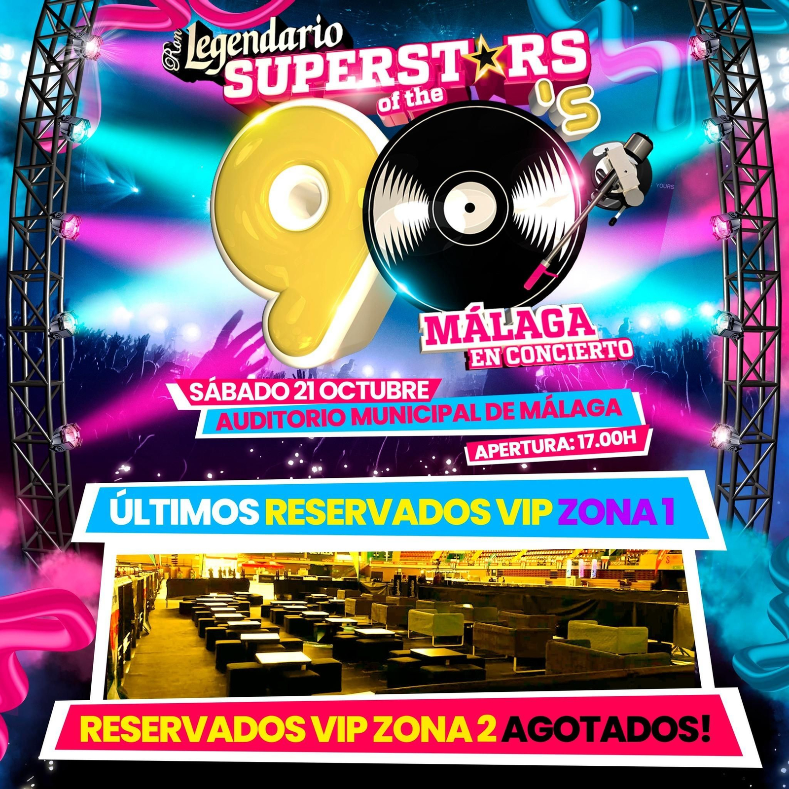 Cartel promocional del SuperStars of the 90's de Málaga. Cartel promocional del SuperStars of the 90's de Málaga.