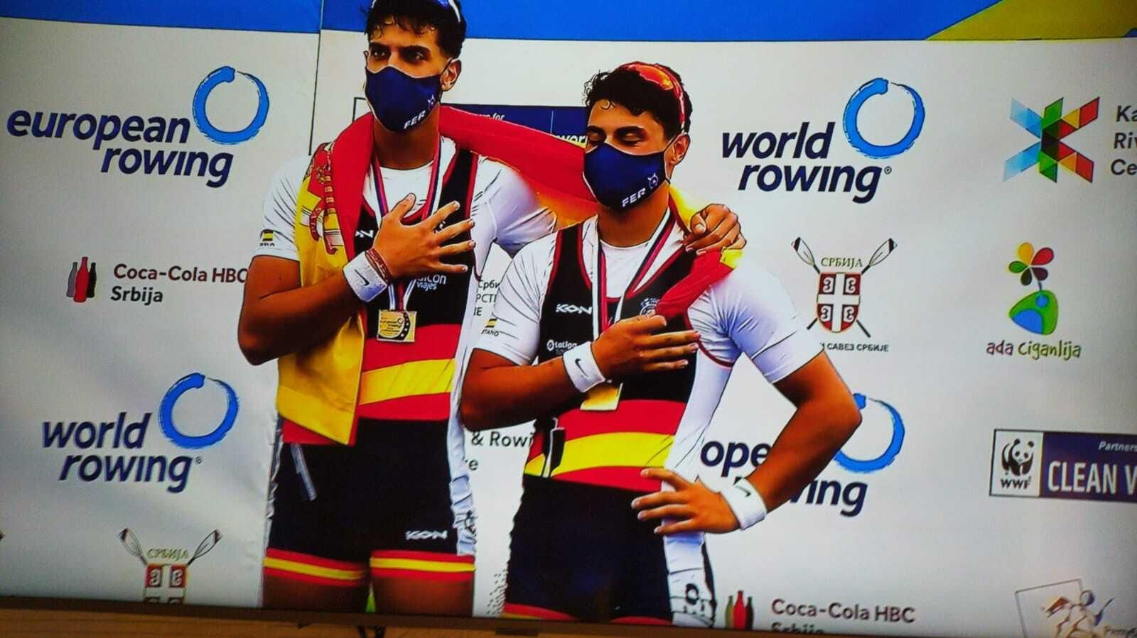 Pablo Moreno y Caetano Horta, en el podio.