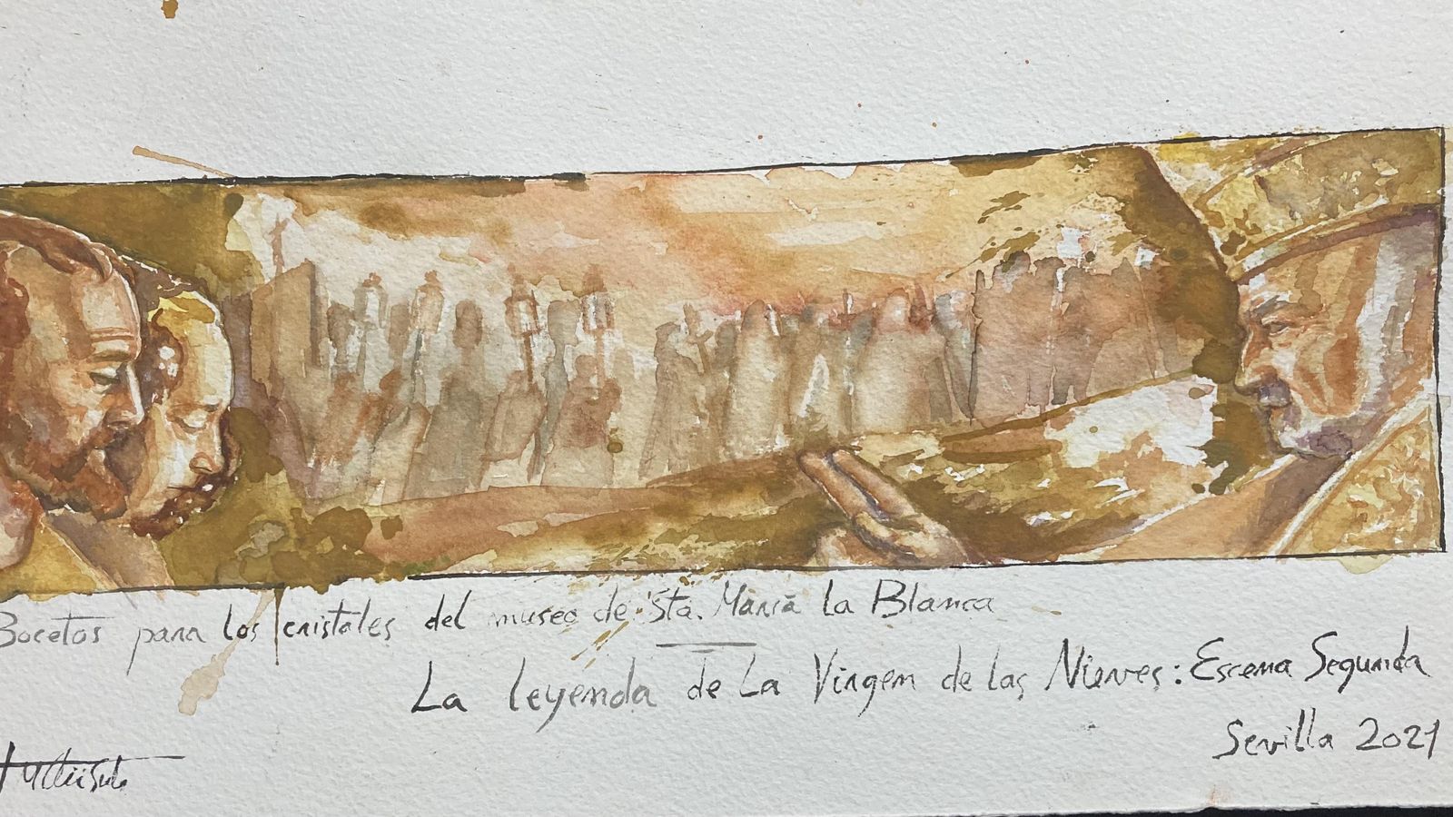 Uno de los bocetos de las pinturas.