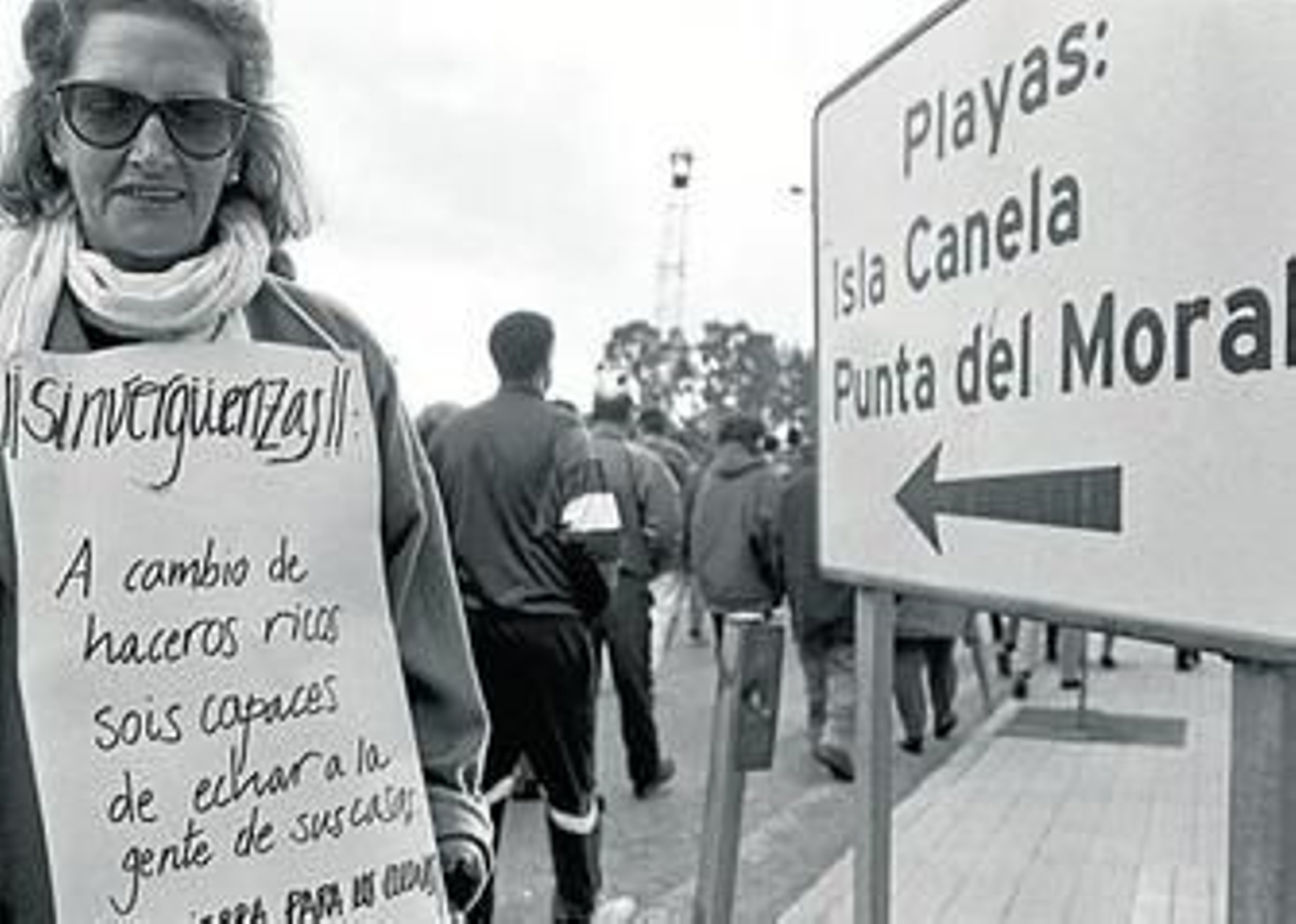 Protesta de los colonos de Canela en 1998 contra los desalojos de fincas agrícolas que ocupaban y que luego desarrolló Iscasa.