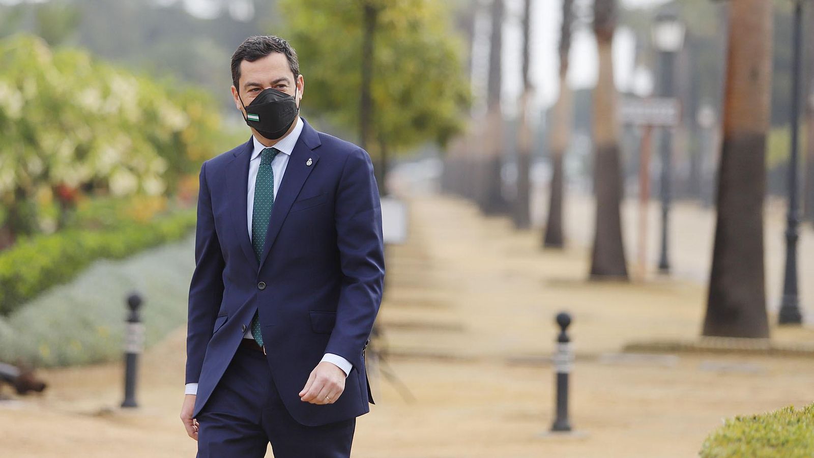 Juanma Moreno ayer en La Rábida.