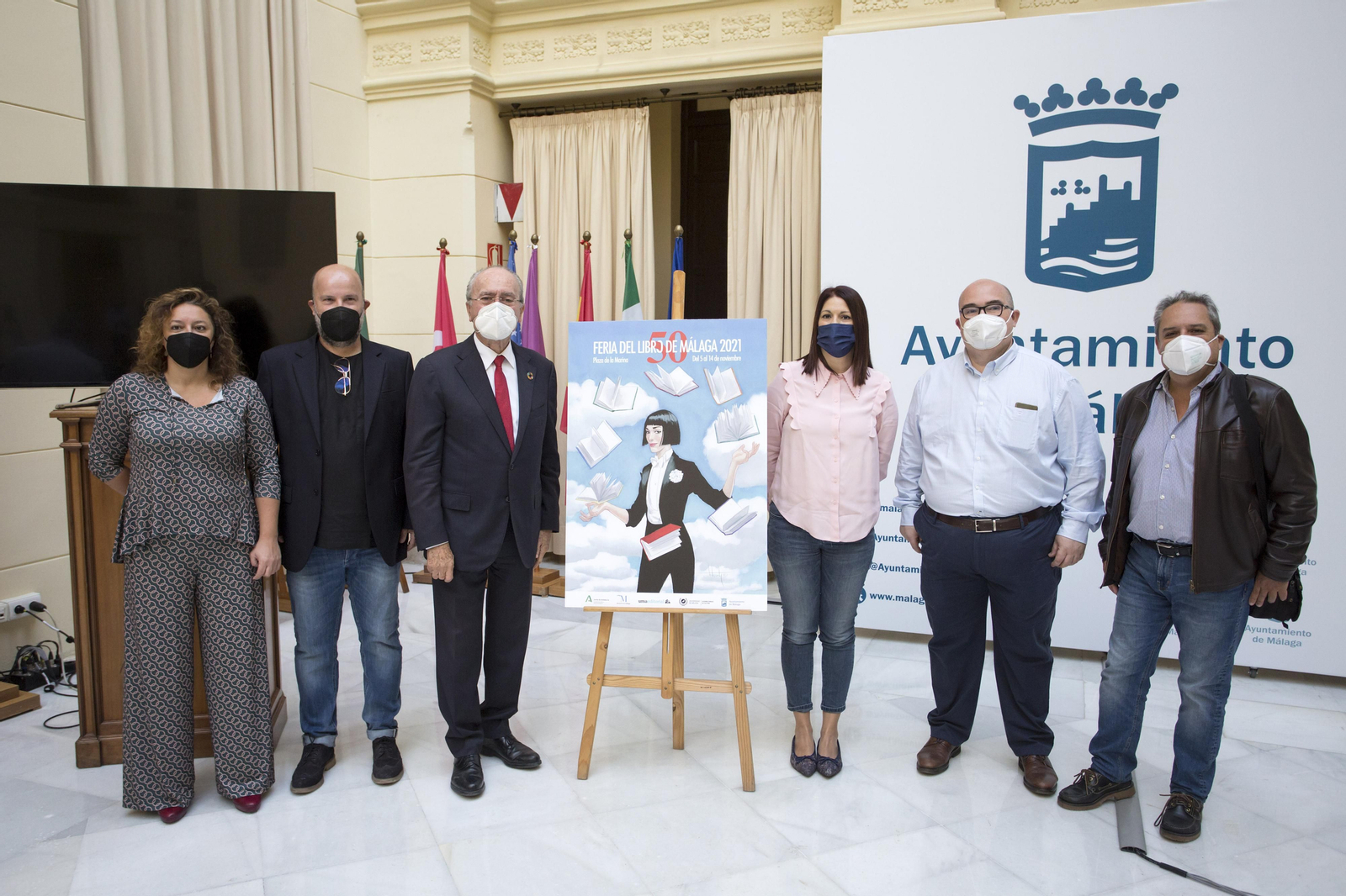 Presentación, este lunes, del cartel de la Feria del Libro.