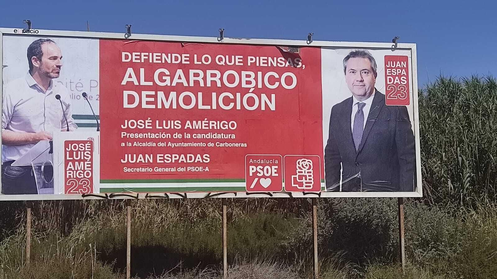 Cartel denunciado por el PSOE.