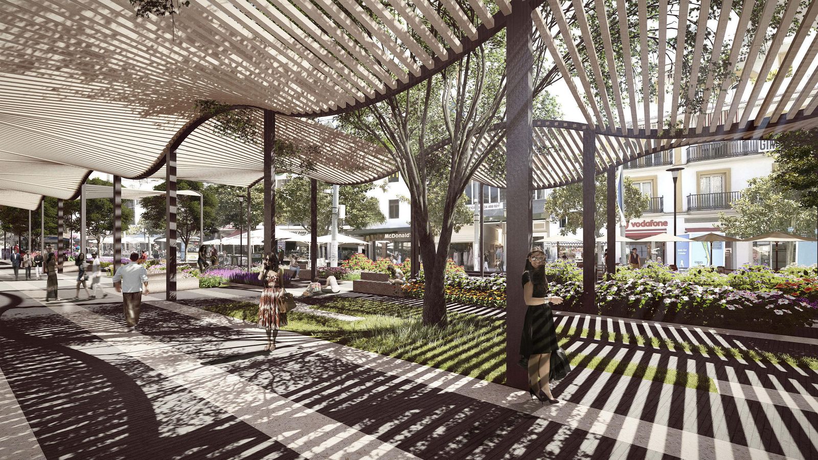 Infografía del proyecto de peatonalización de la plaza Costa del Sol de Torremolinos.