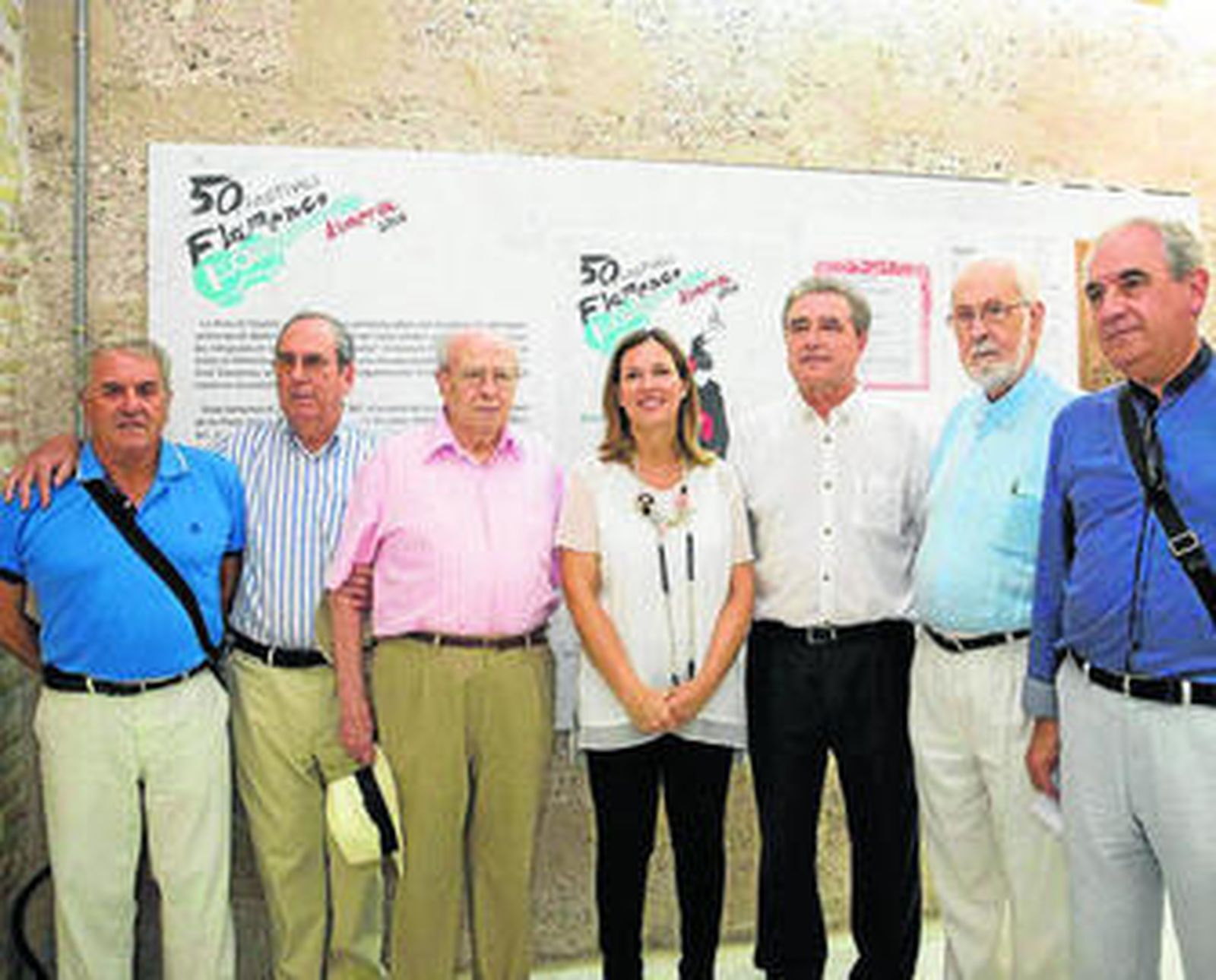 Ana Martínez Labella con Rafael Morales, Díaz Gálvez, Zapata Roldán, López Alemán, Marco Rubio y Alfredo Sánchez.
