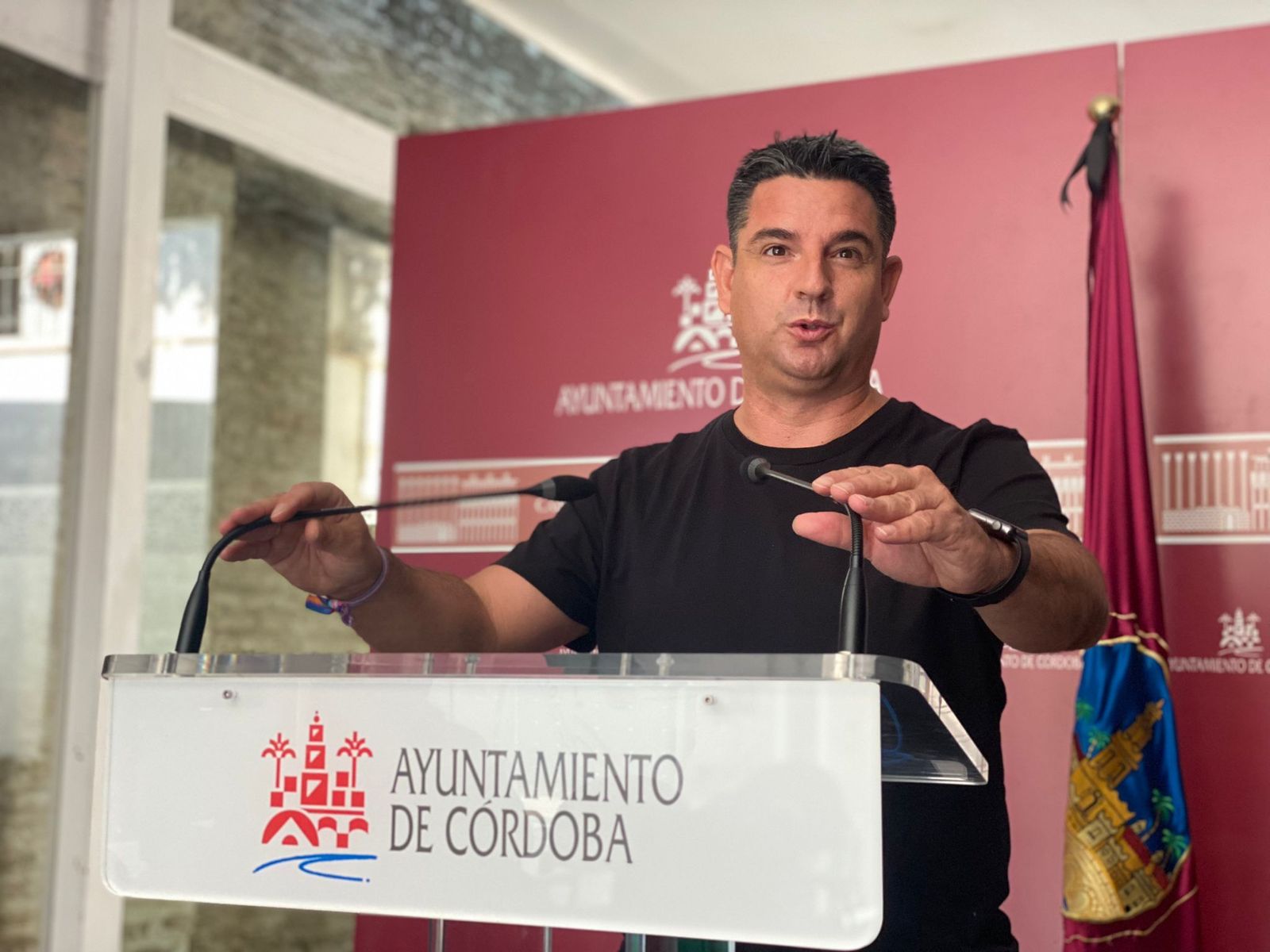 Pedro García, durante su comparecencia en la Sala Orive.