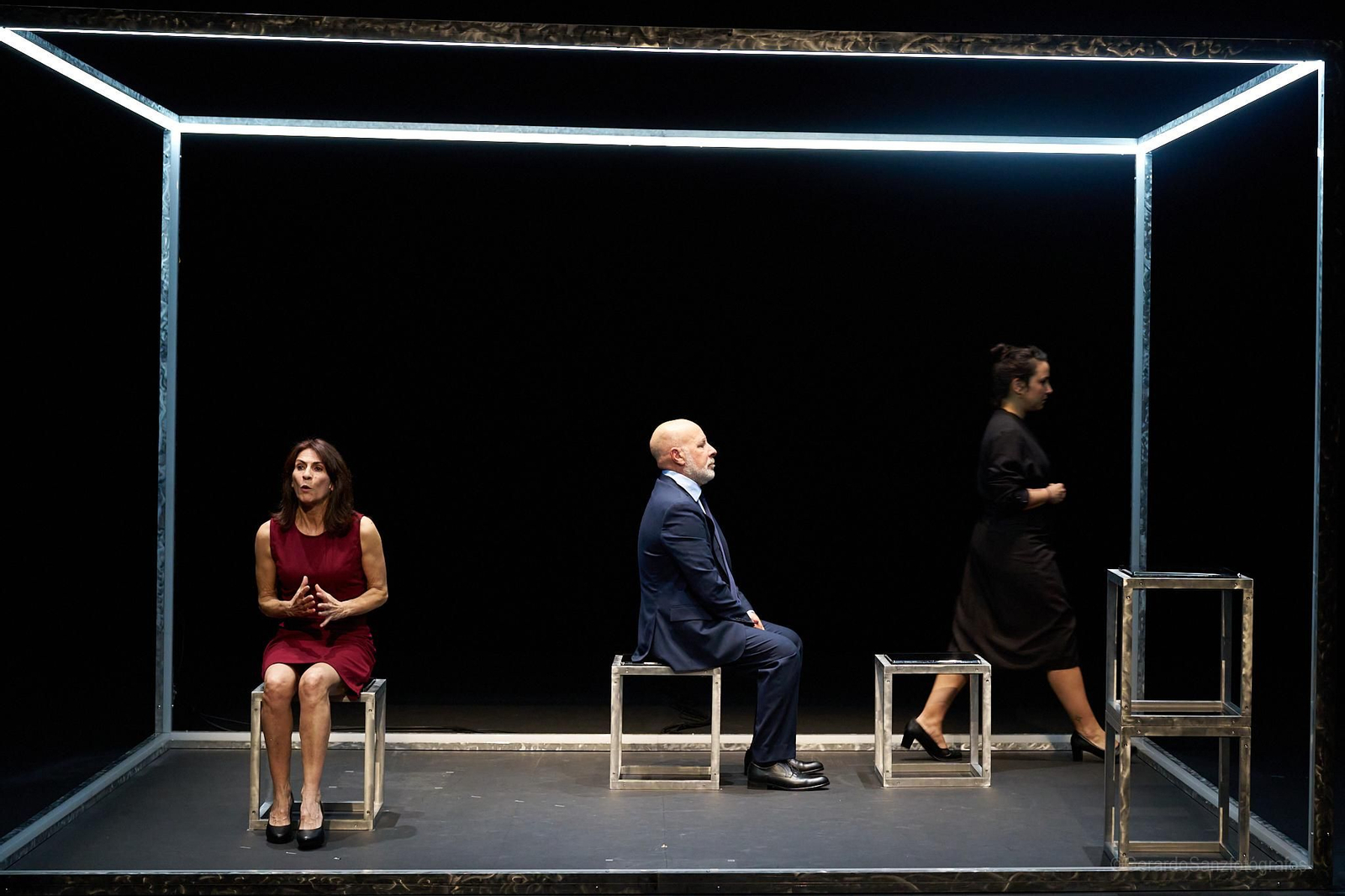 Gema Matarranz, Ales Furundarena y Marta Megías en un momento de 'Nevenka'