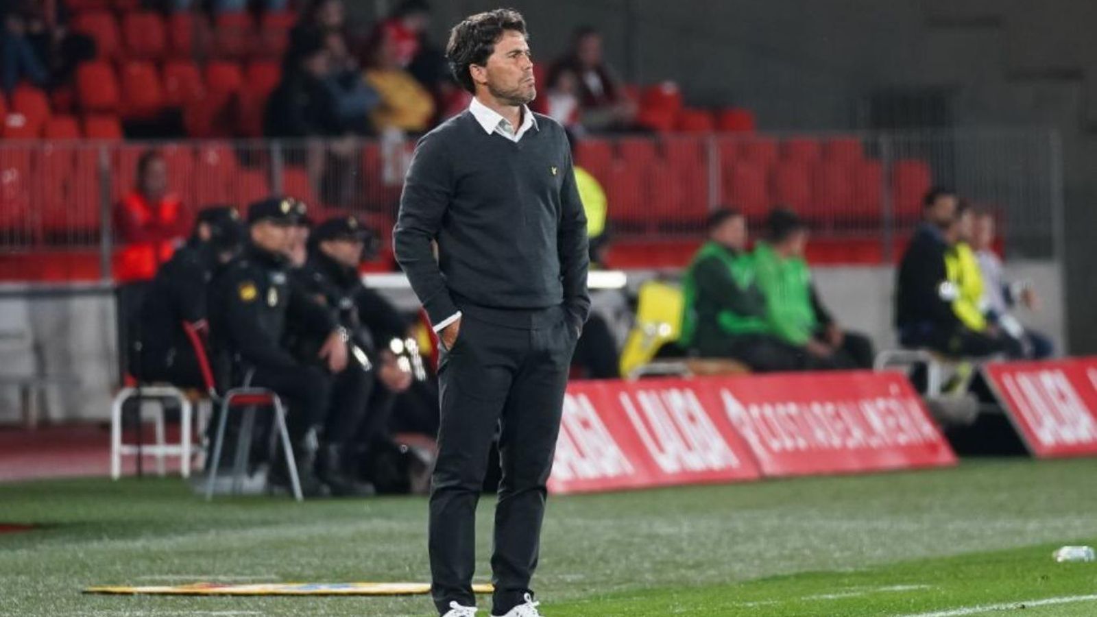 El técnico almeriense, en el área técnica de los Juegos Mediterráneos.