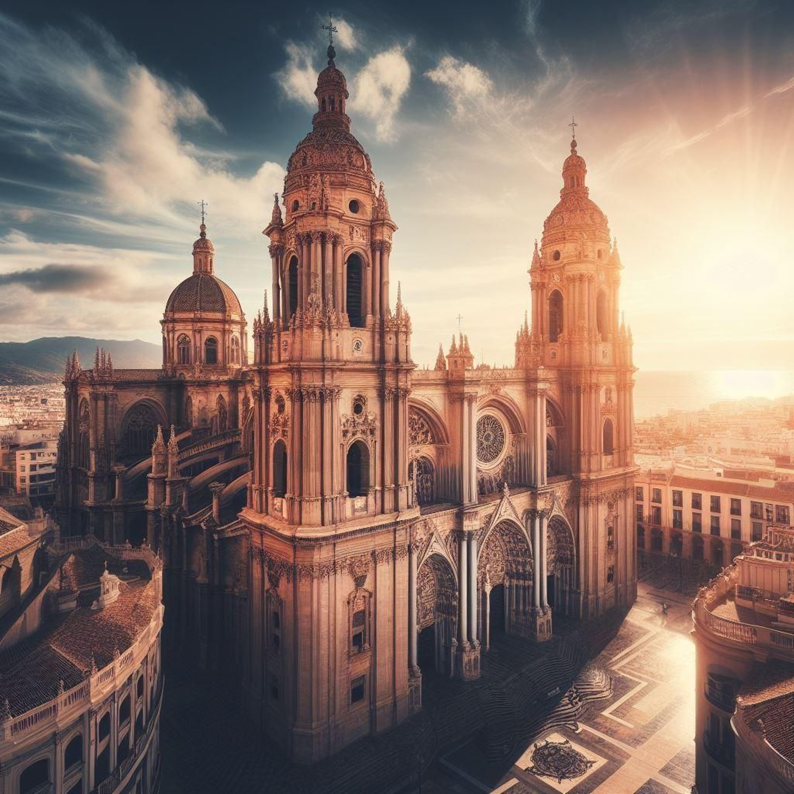 La Catedral de Málaga con dos torres de estilo gótico. ¿Cómo sería la Catedral de Málaga si no fuera 'La Manquita'?