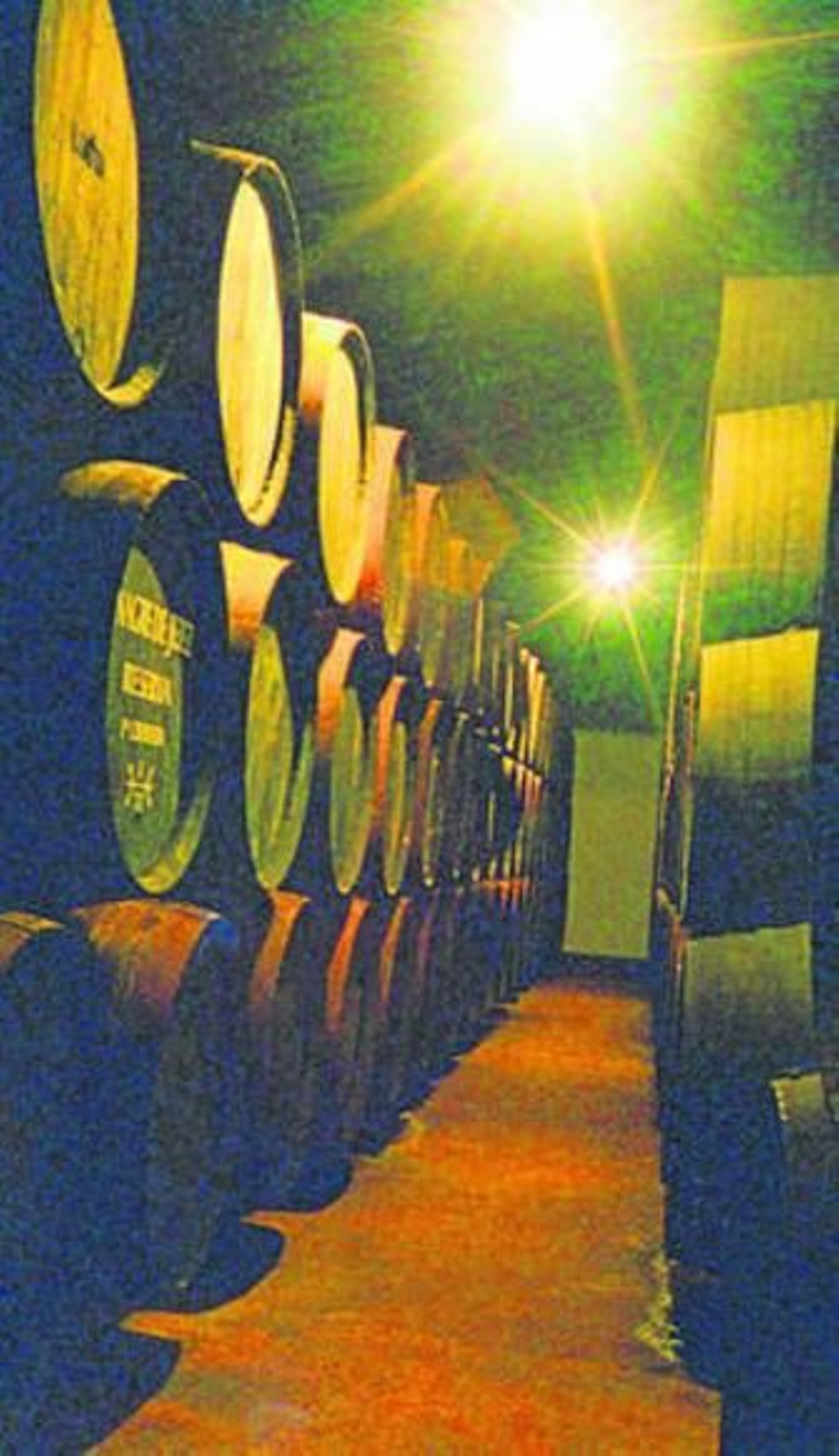 Andanas de Vinagre de Jerez dispuestas por el sistema de solera y criaderas.