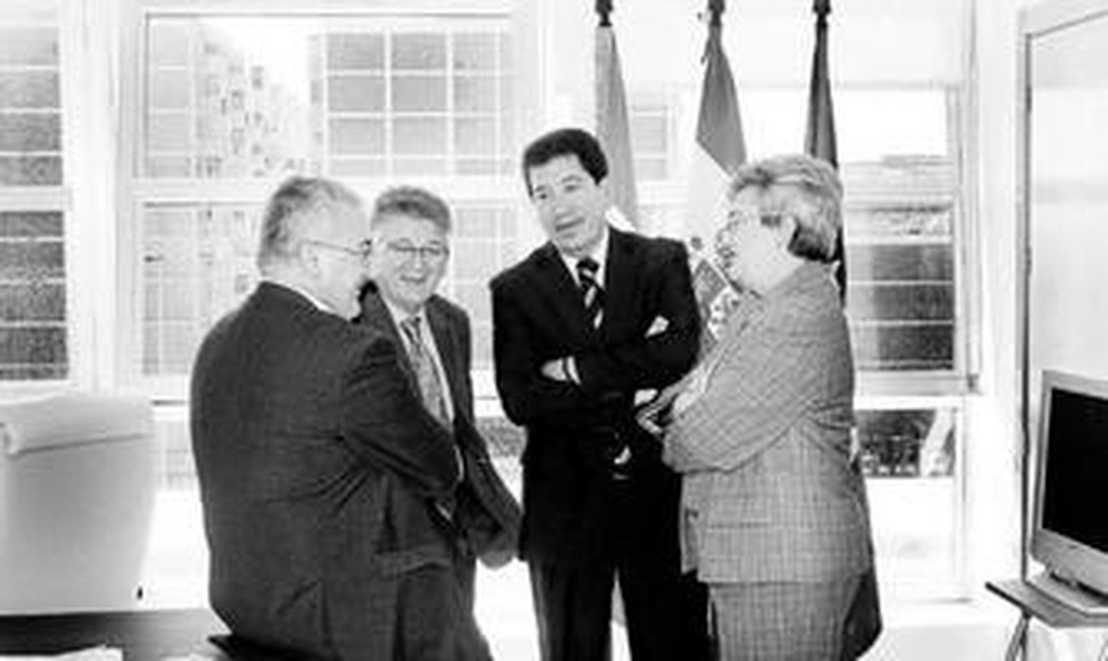 Antonio Fernández, Francisco González Cabaña, José Antonio Barroso y Juan Lázaro, ayer.