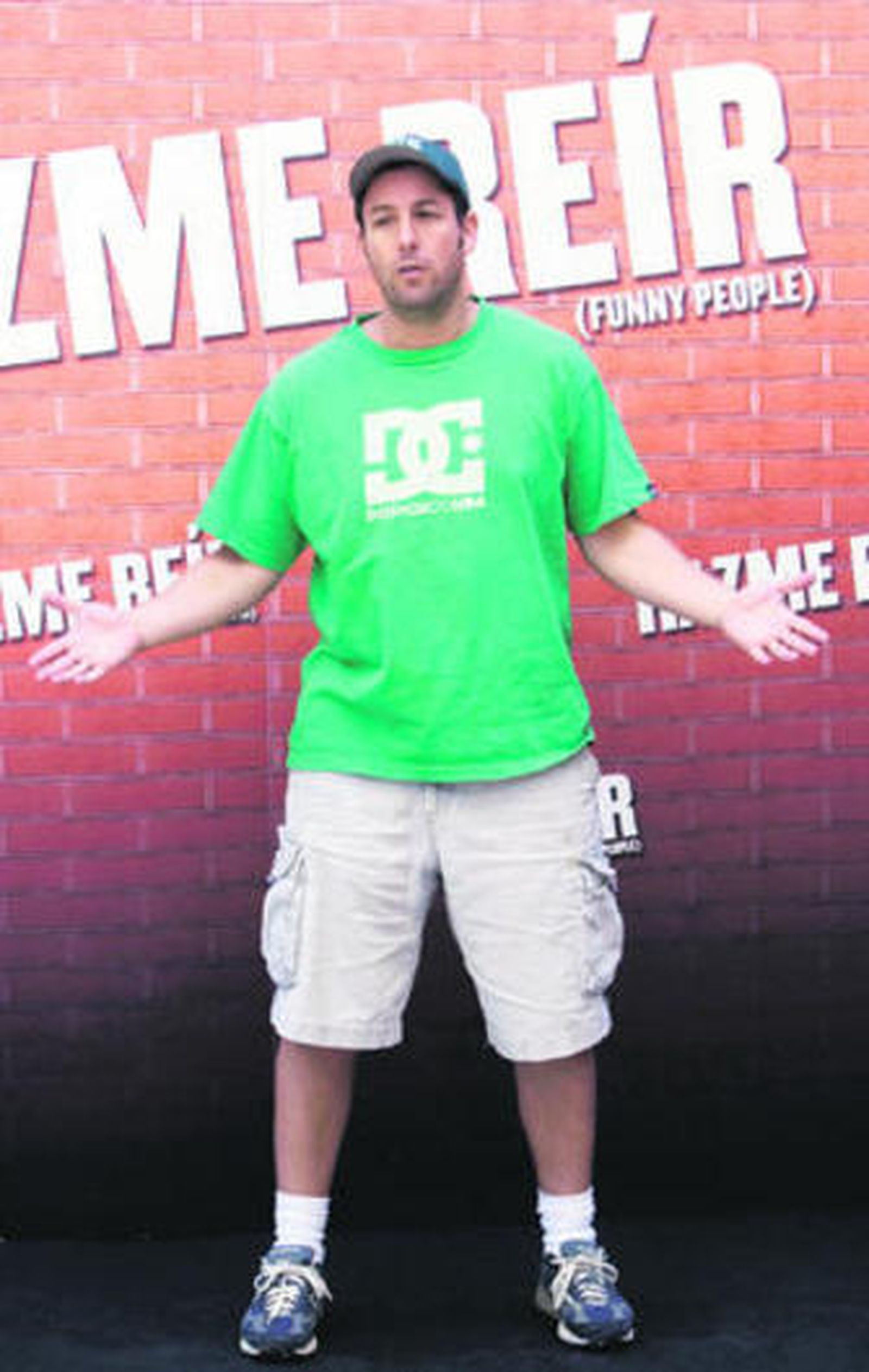 Adam Sandler, ayer, en Madrid, en la presentación de 'Hazme reír'.