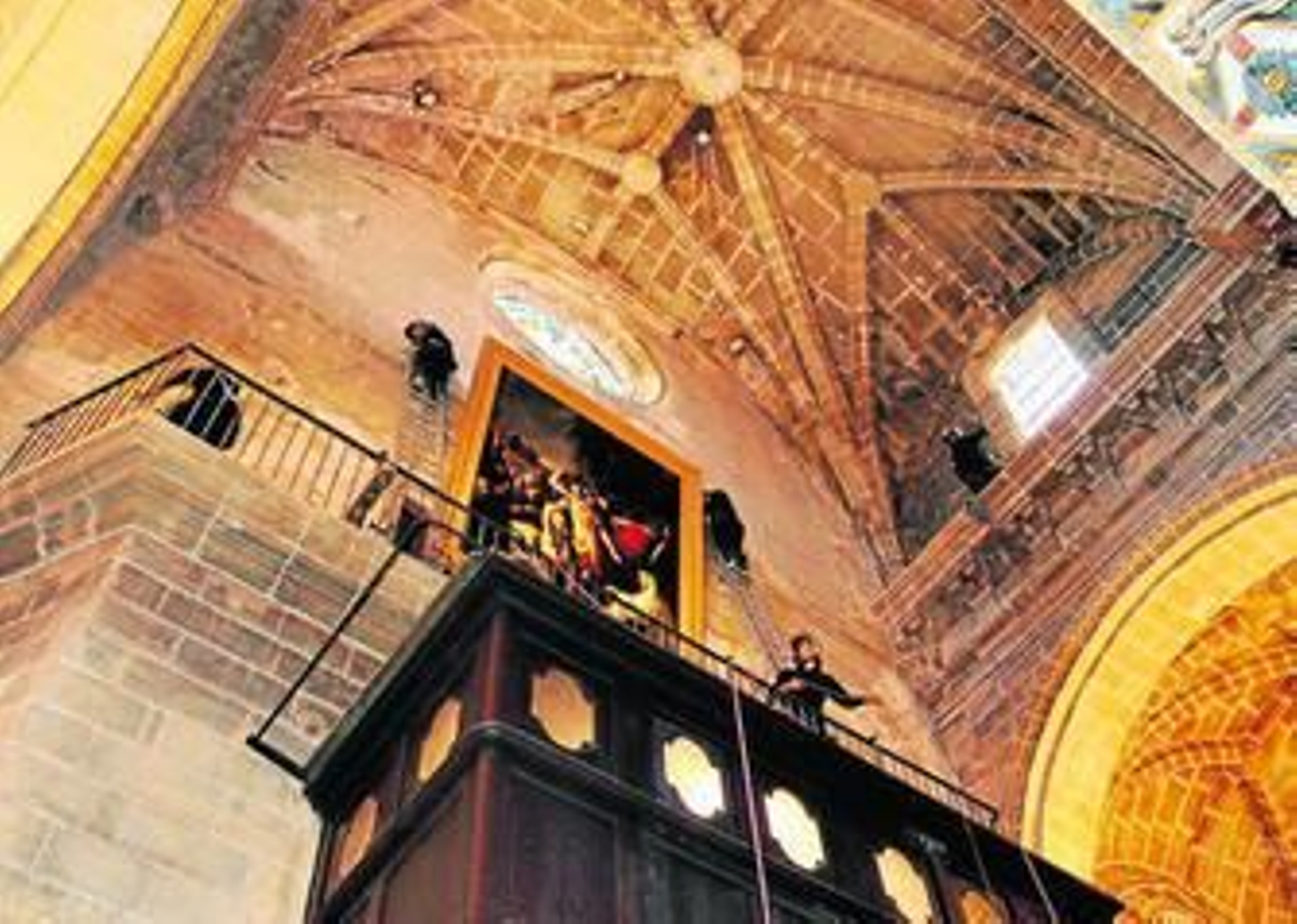 Una imagen del cuadro en 2014, cuando fue retirado de la Iglesia Mayor Prioral.